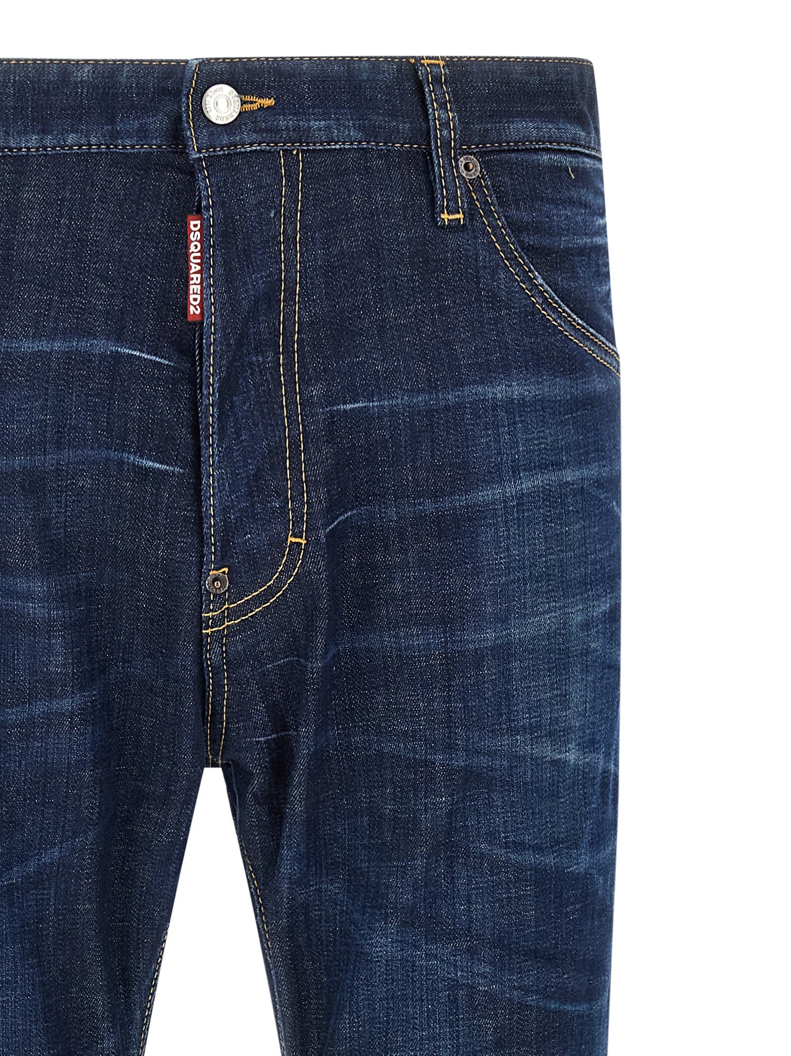 Dsquared² Blue Cotton Straight-Leg Jeans