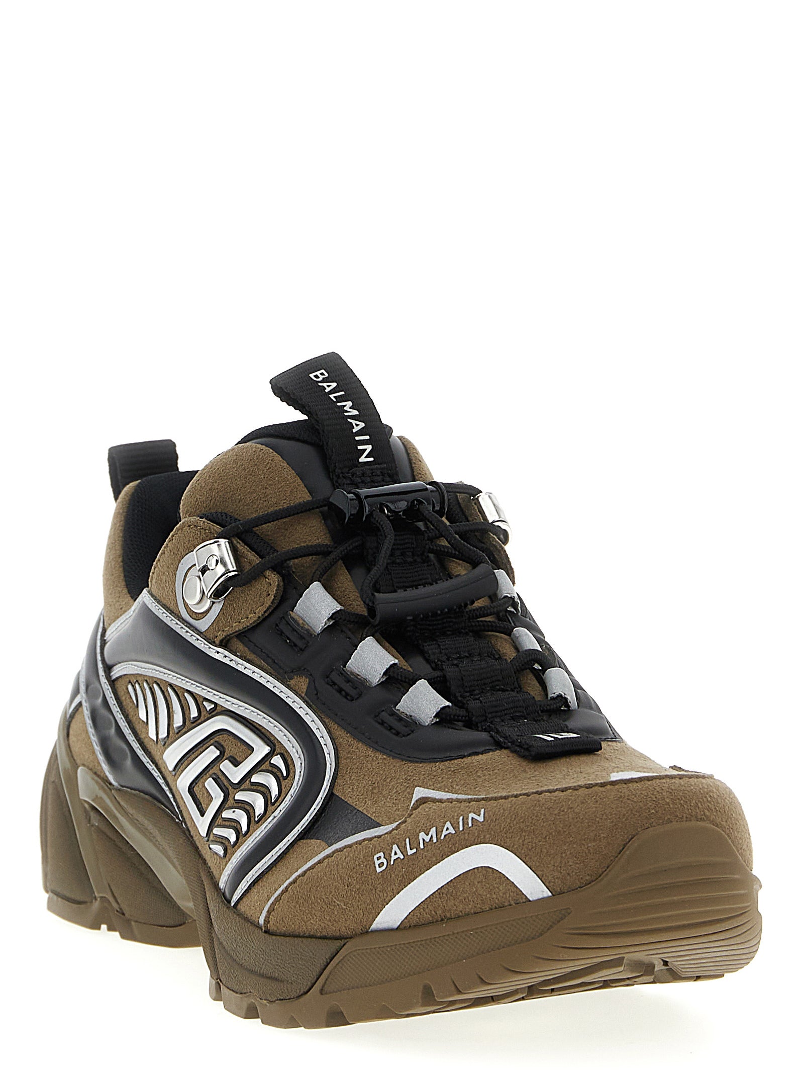 Balmain Bicolor Polyethylene Athletic Sneakers
