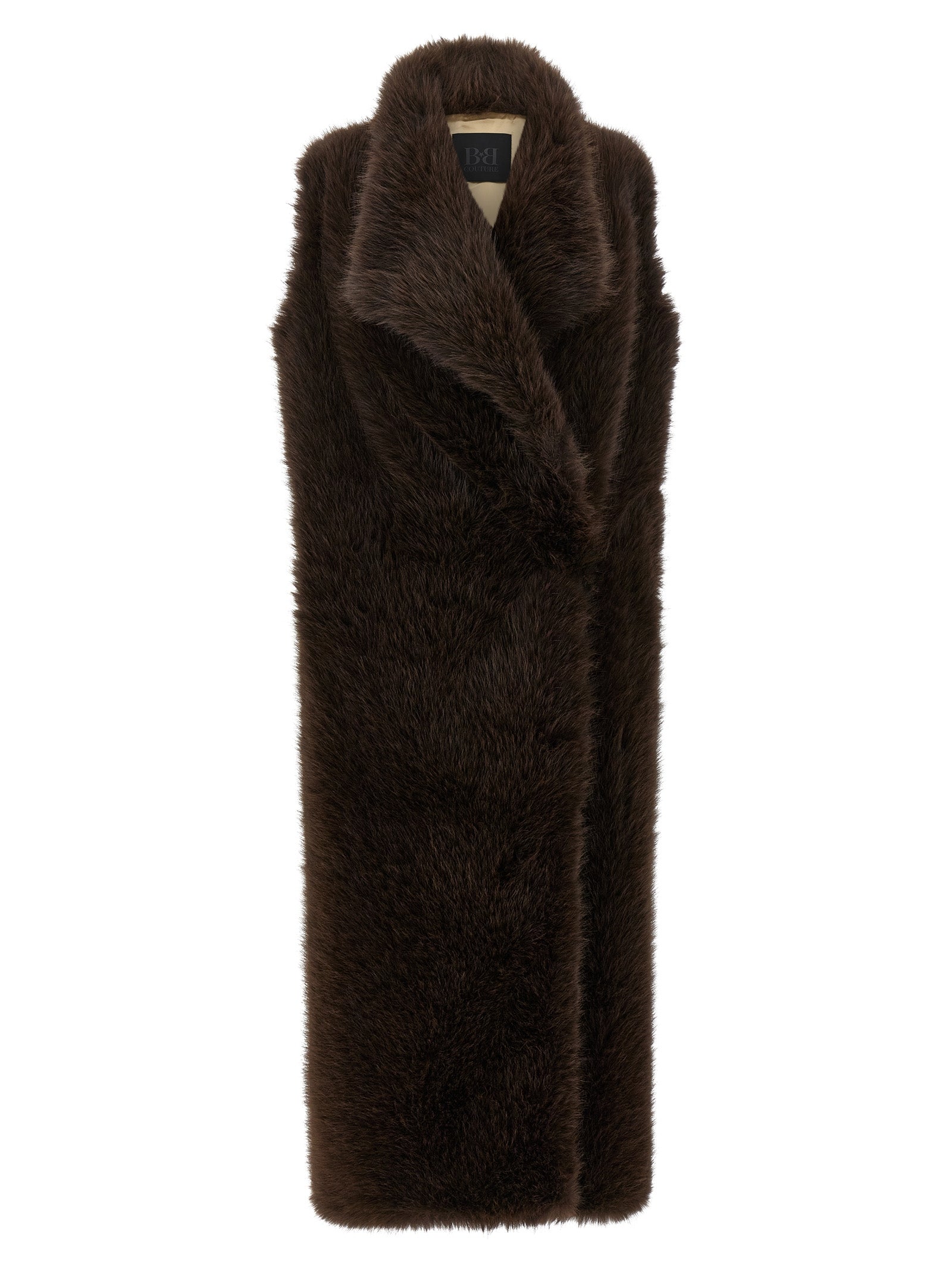 B&B COUTURE Brown Polyester Coat