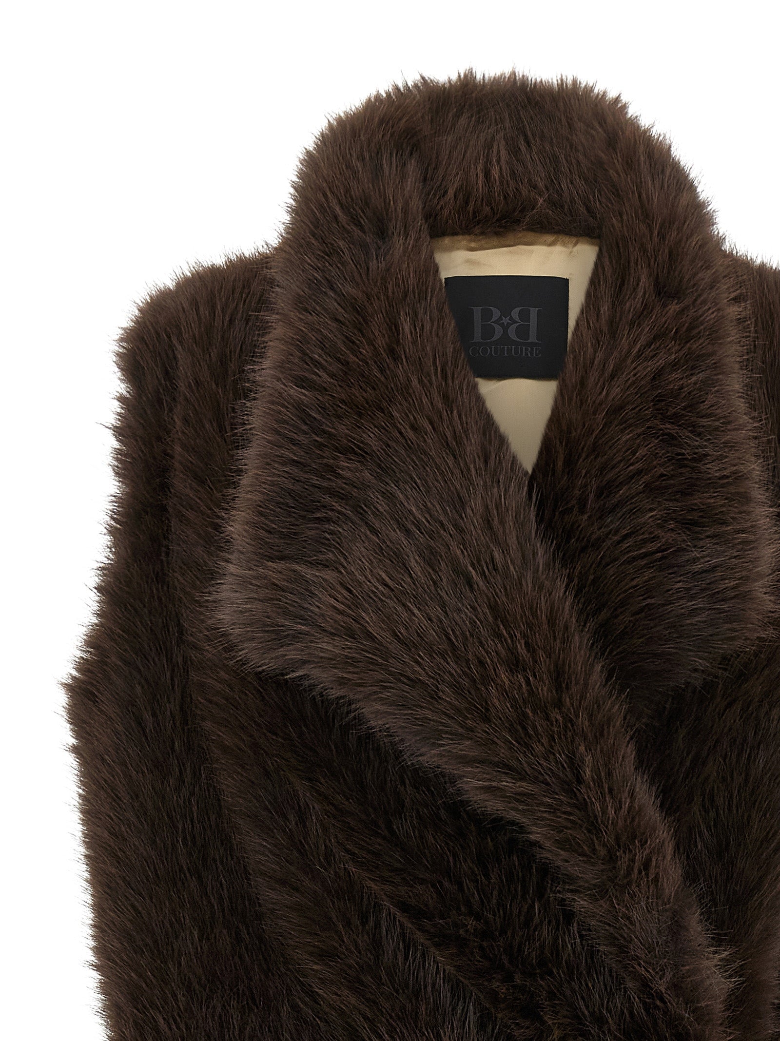 B&B COUTURE Brown Polyester Coat