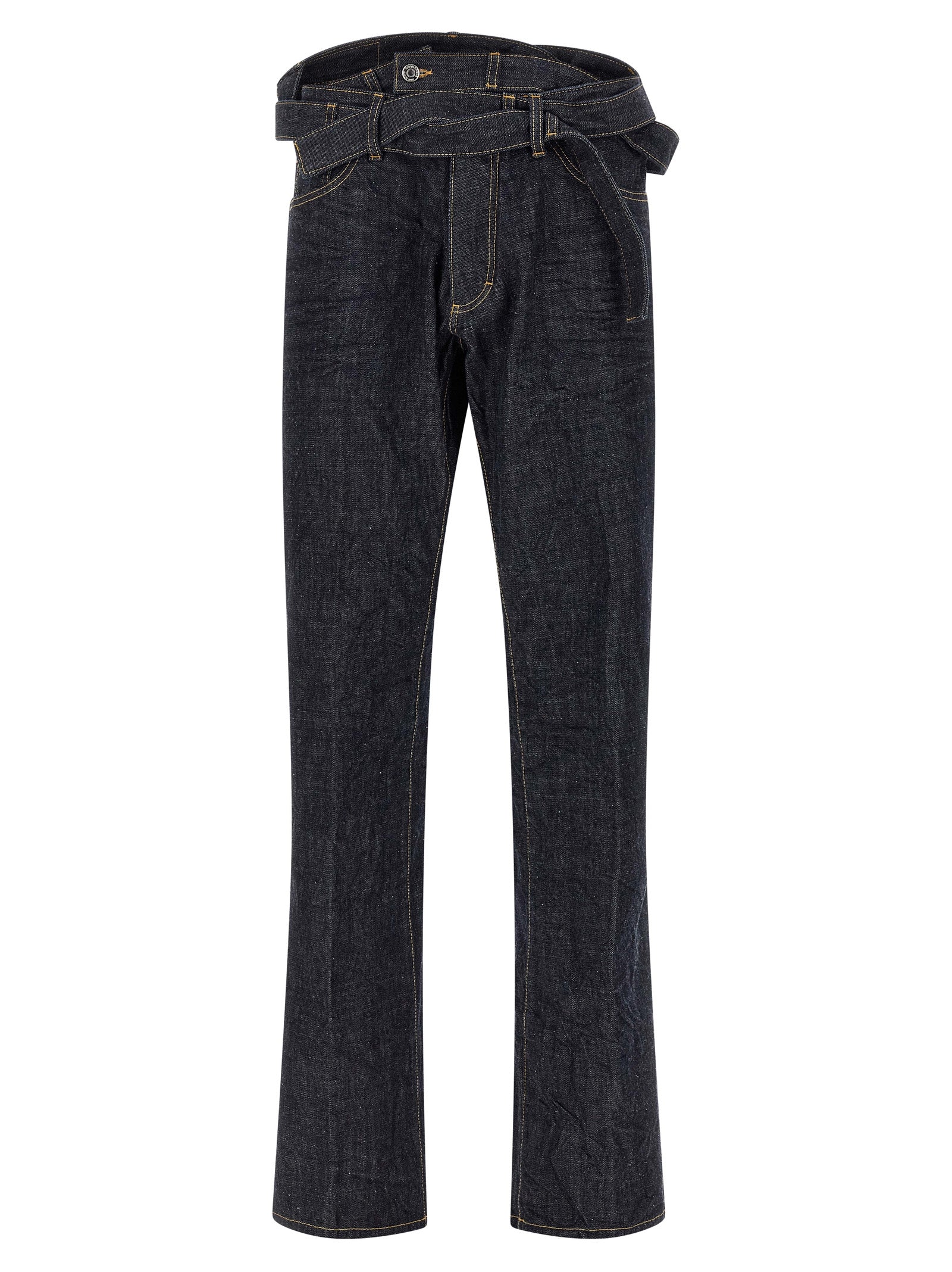 Dsquared² Blue Cotton Straight-Leg Jeans