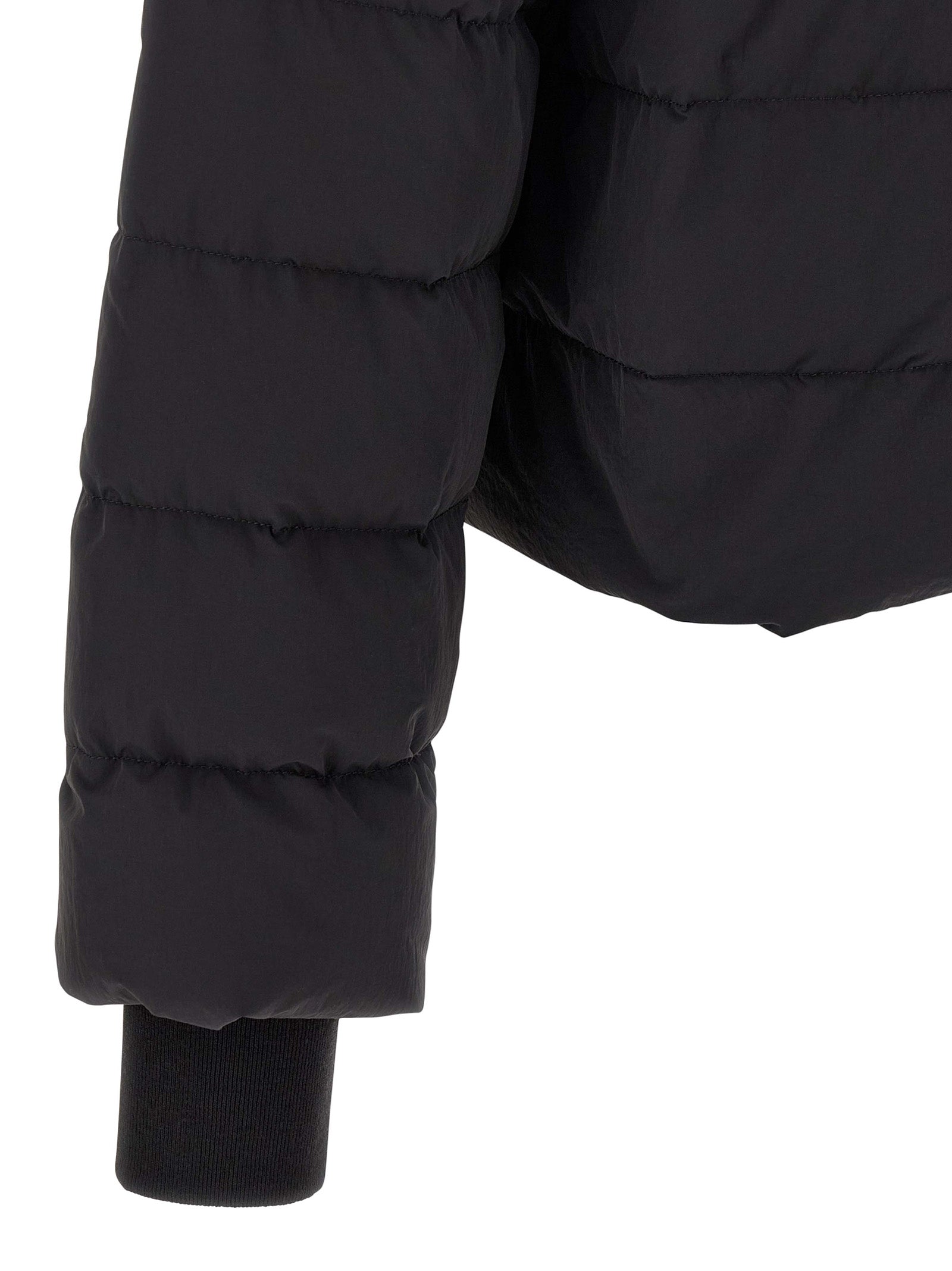Rick Owens Black Nylon Full-Length Jacket