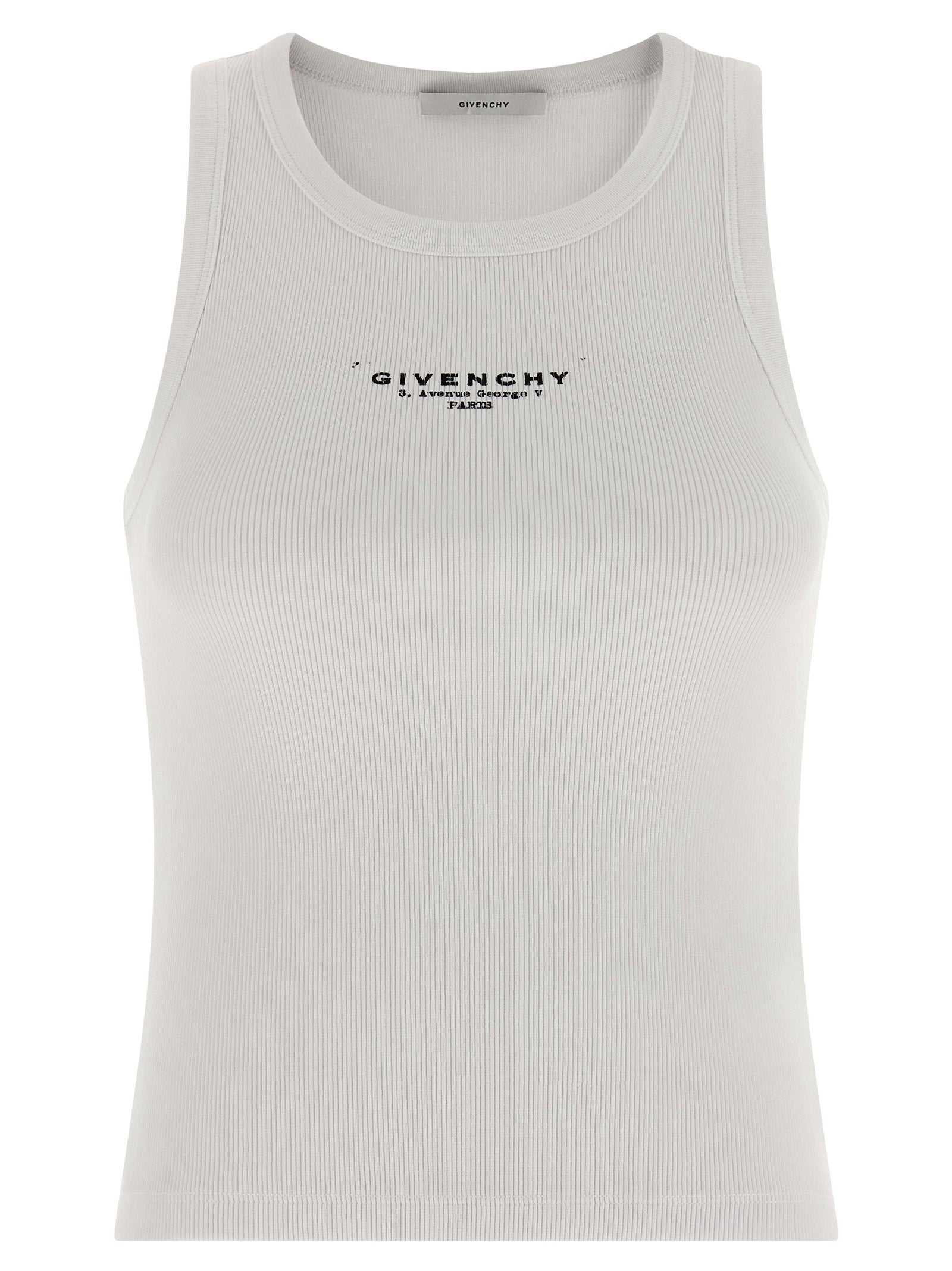 Givenchy White Cotton Sleeveles T-Shirt