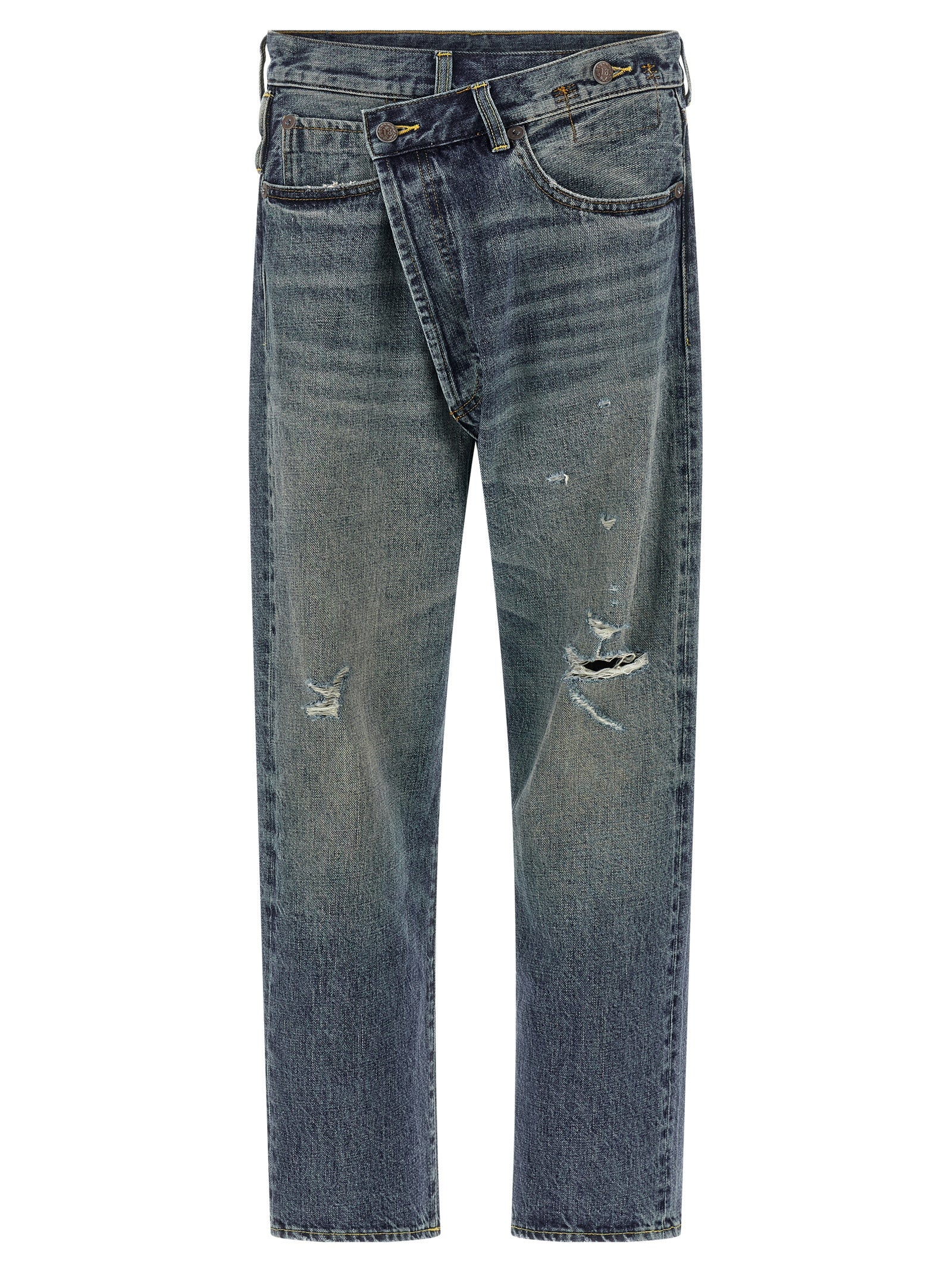 R13 Blue Cotton Straight-Leg Jeans