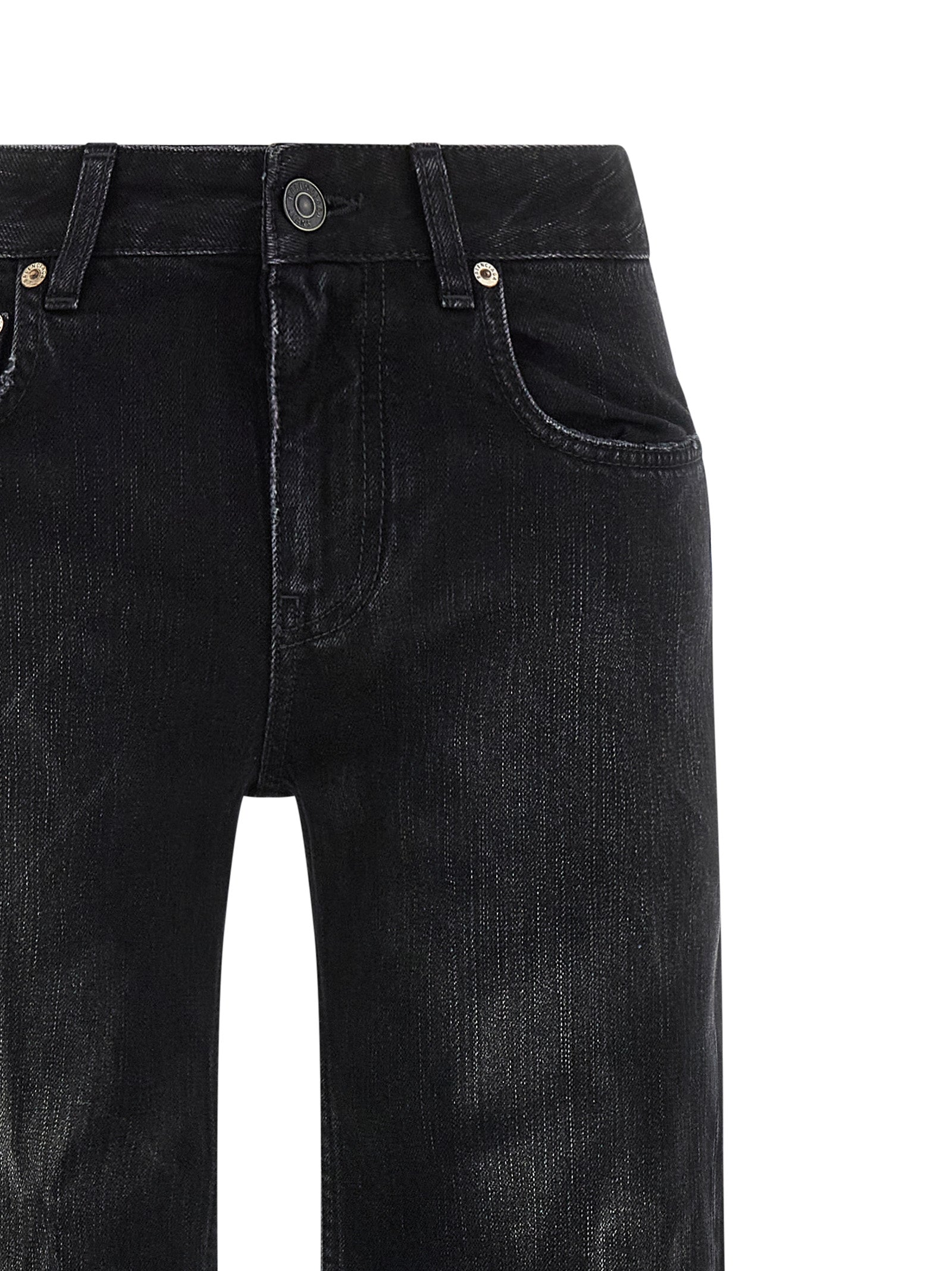Balenciaga Black Cotton Flared Jeans