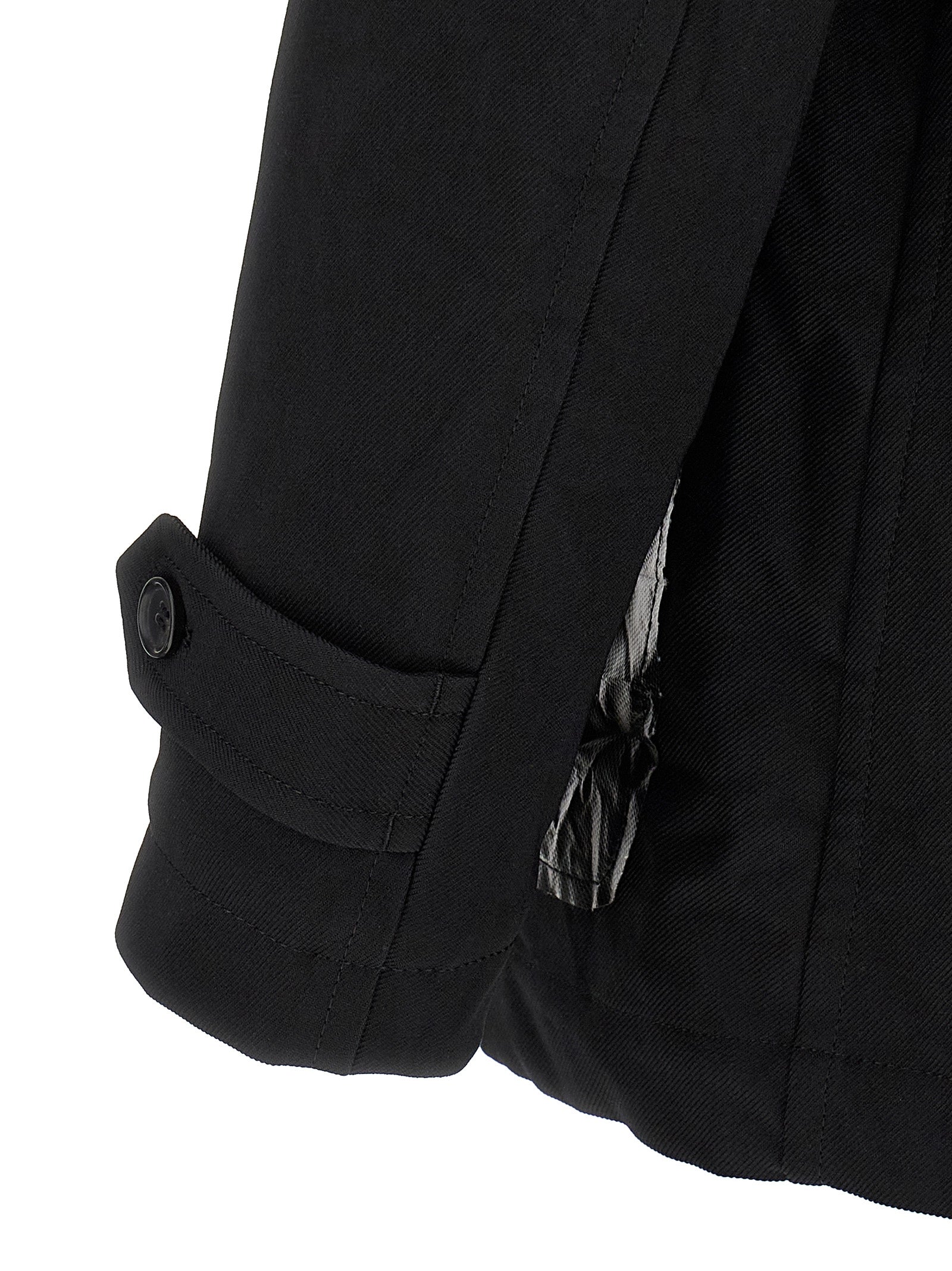 Comme Des Garçons Black Polyester Coat