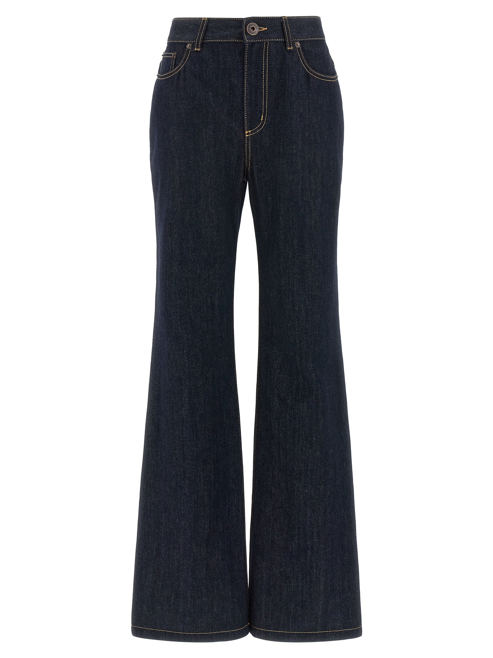 Alexander McQueen Blue Cotton Flared Jeans