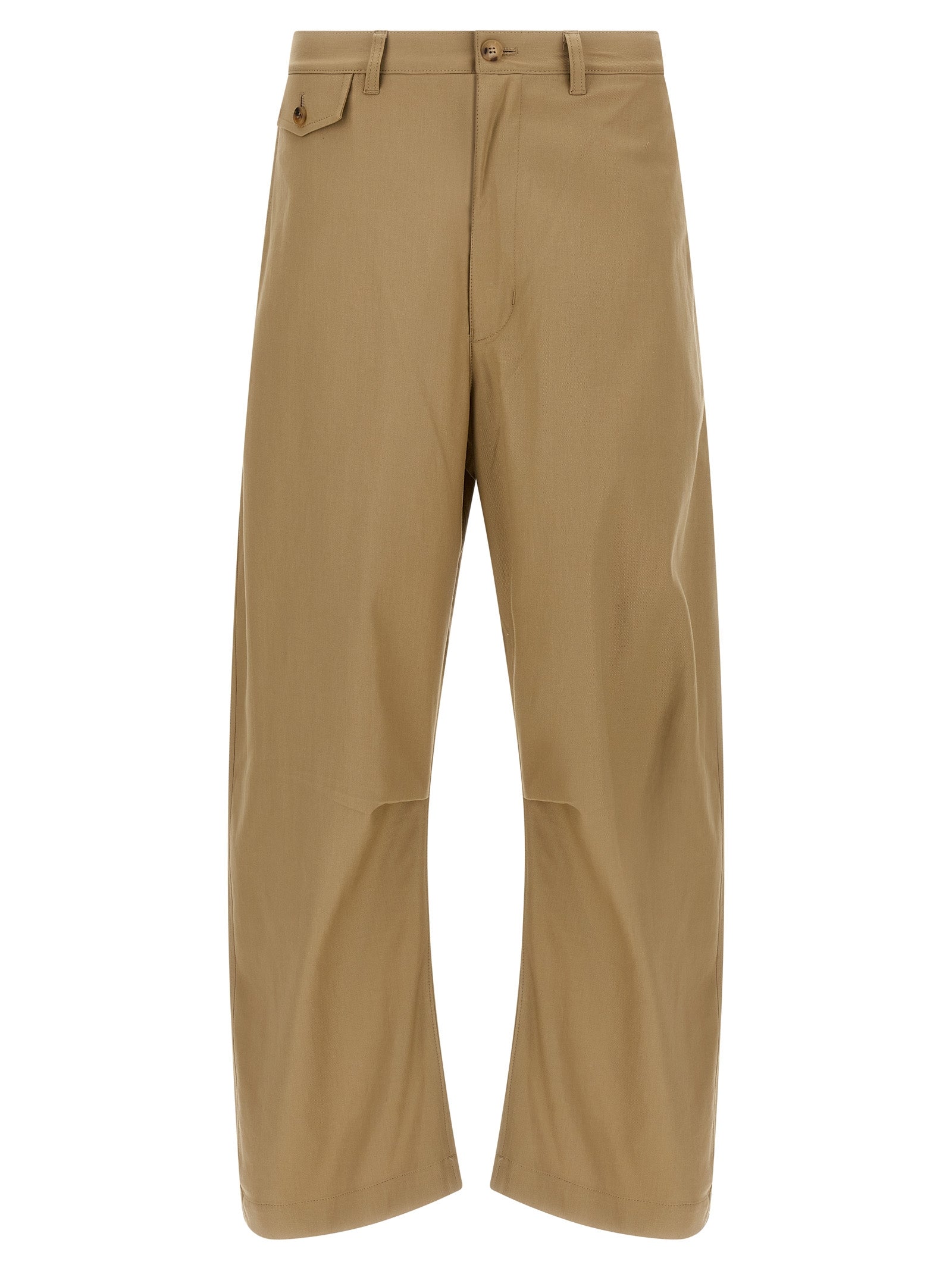 Comme Des Garçons Beige Cotton Casual Pants