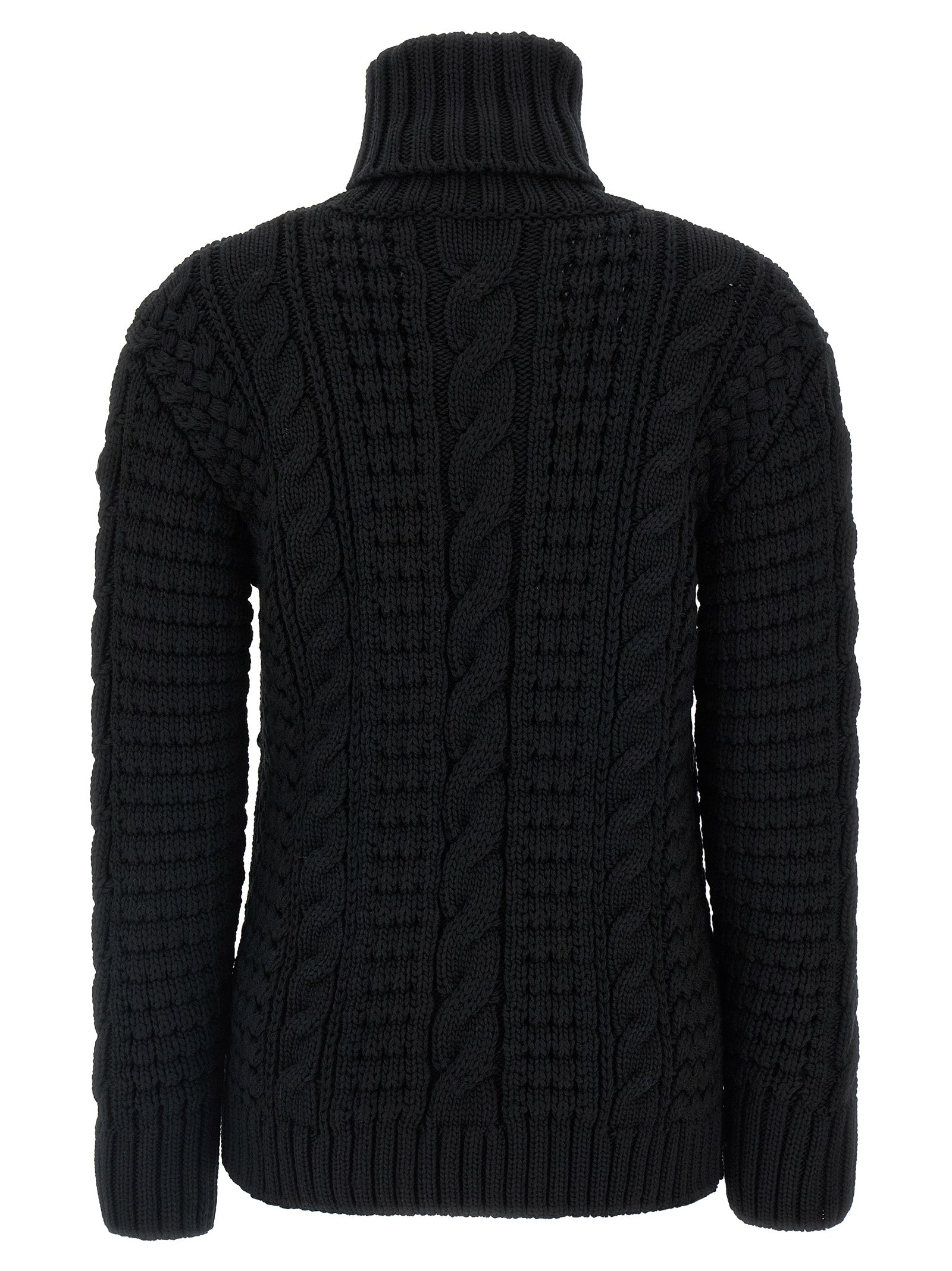 MONCLER GENIUS Black Virgin Wool Cardigan