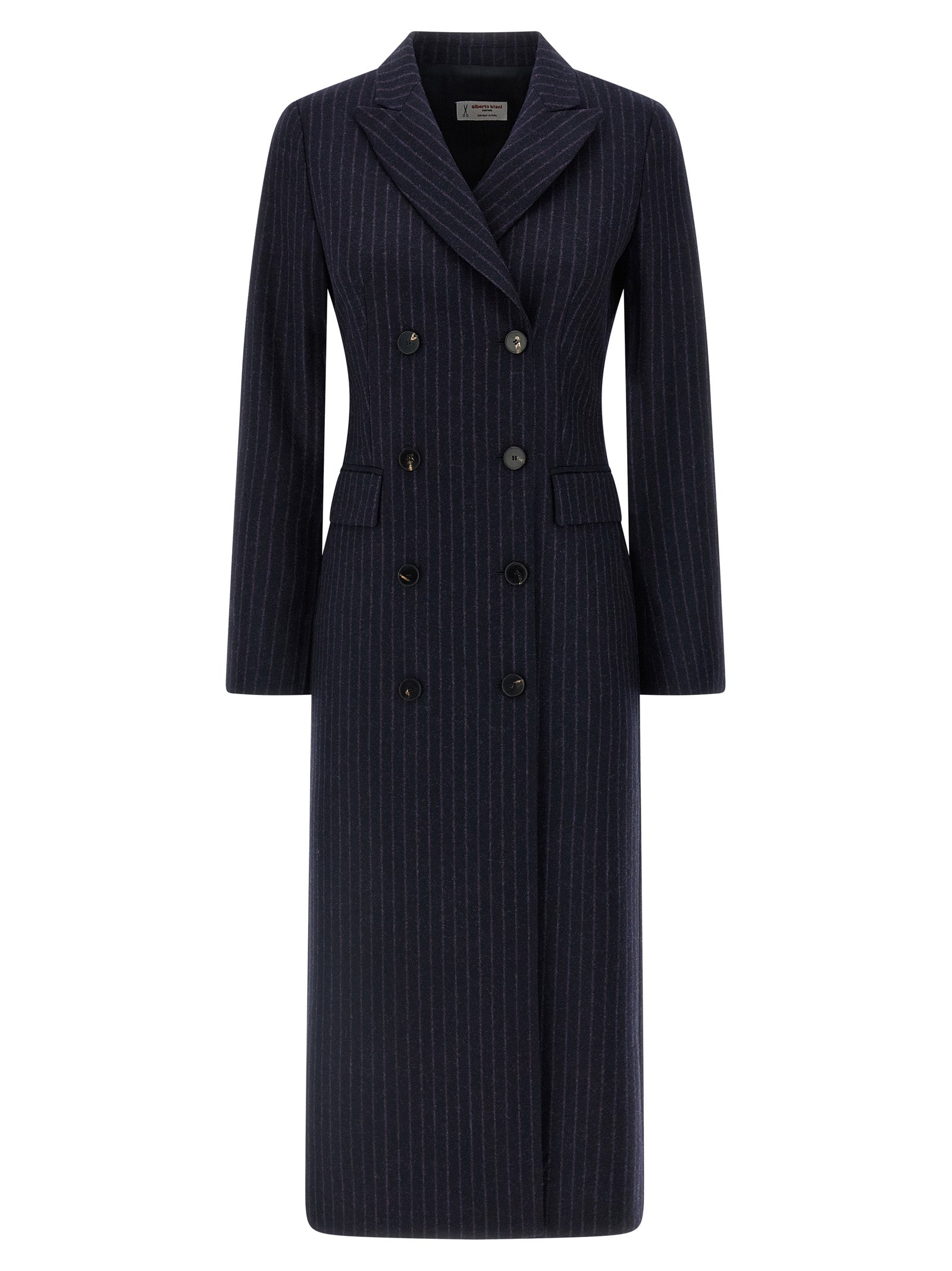 Alberto Biani Blue Virgin Wool Coat