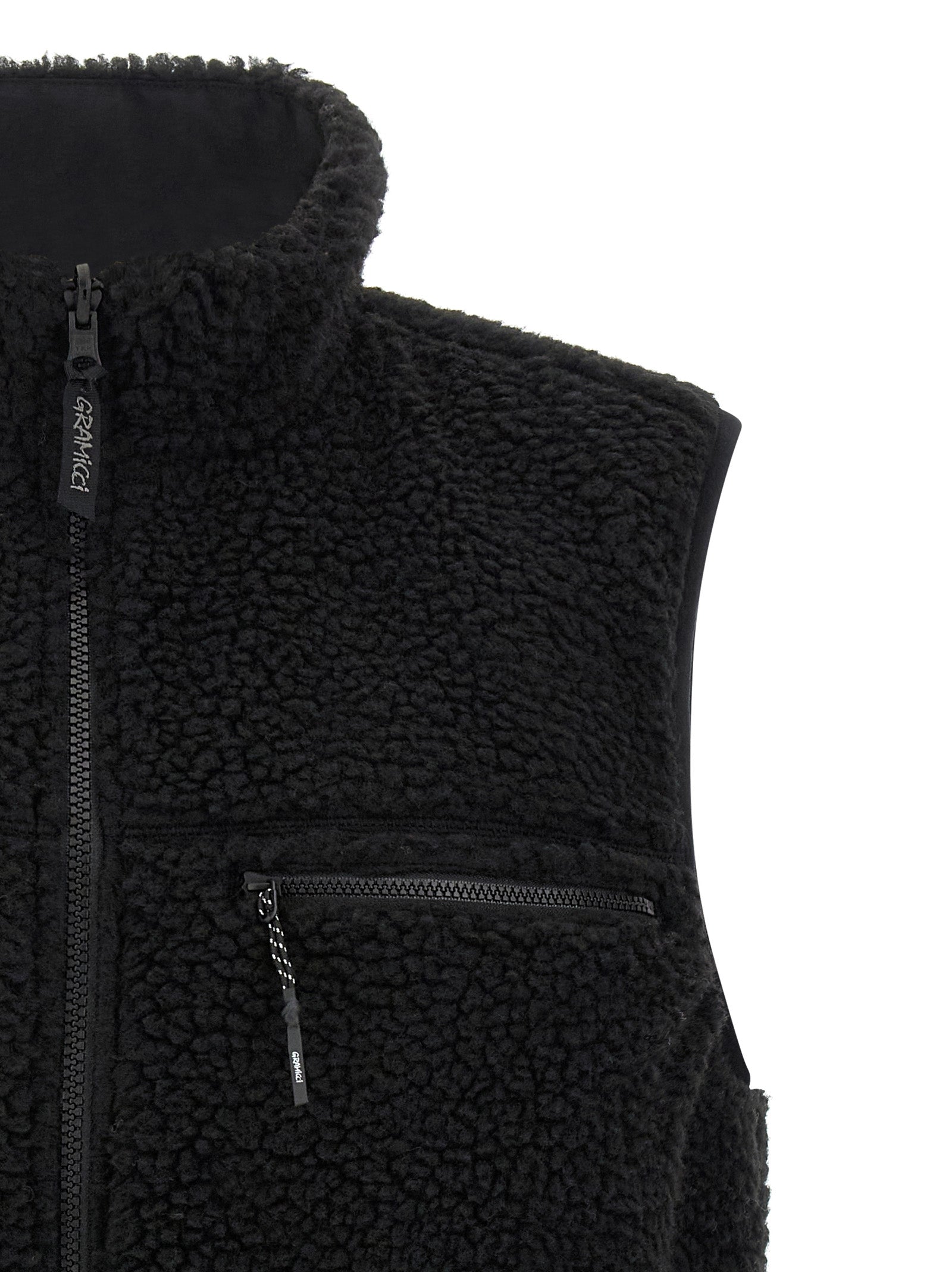 Gramicci Black Polyester Sleeveless Jacket