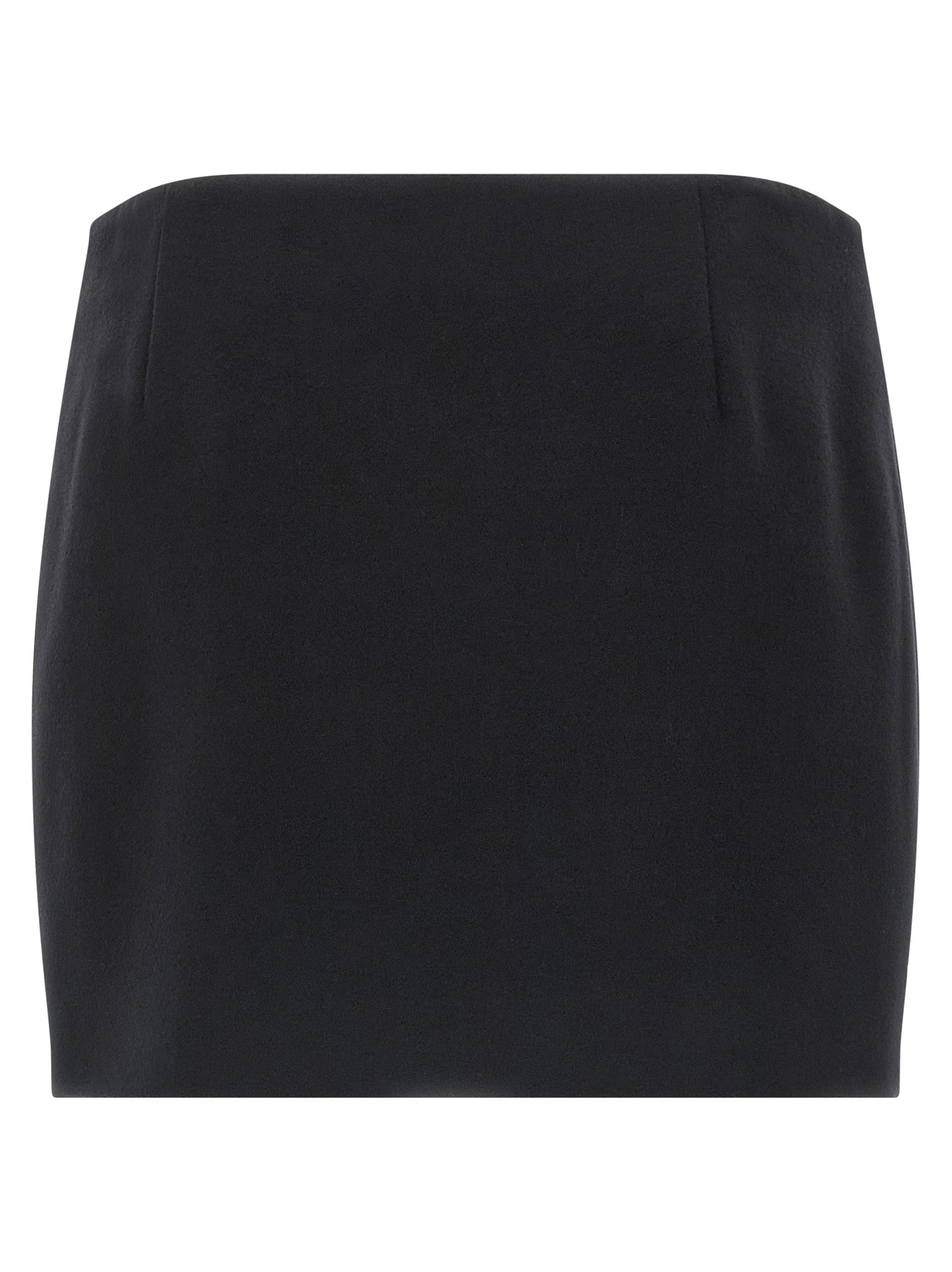 Ferragamo Black Virgin Wool Long Skirt