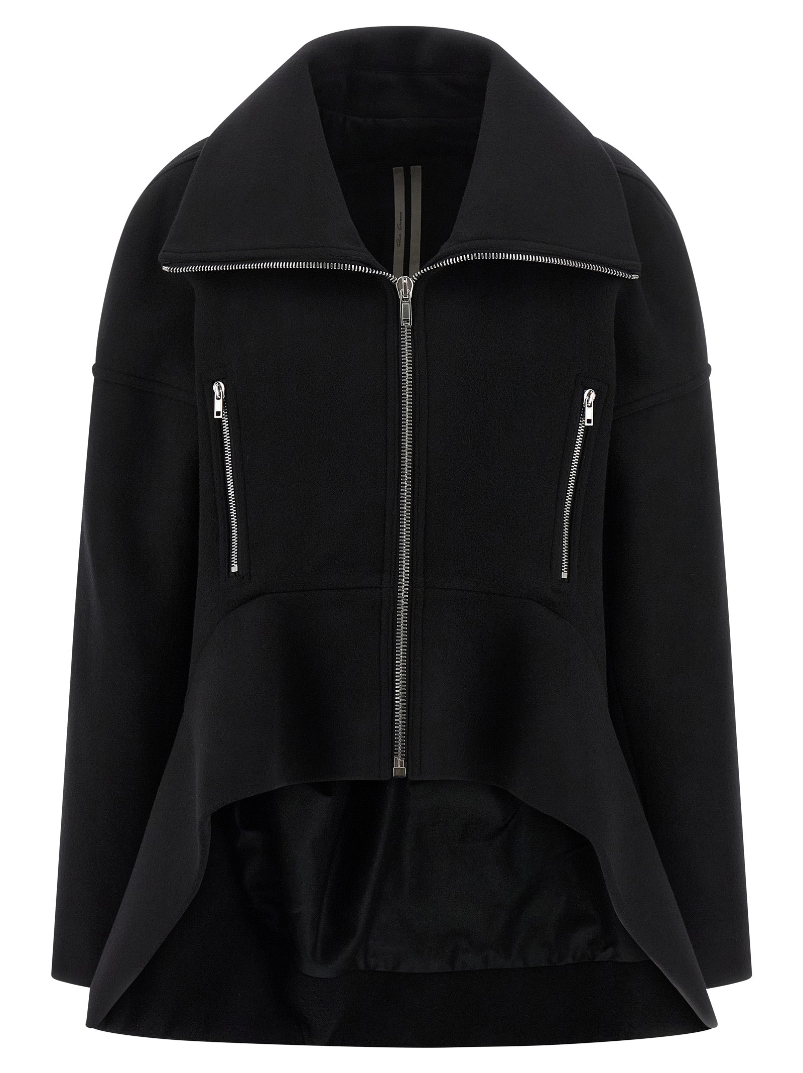 Rick Owens Black Virgin Wool Coat