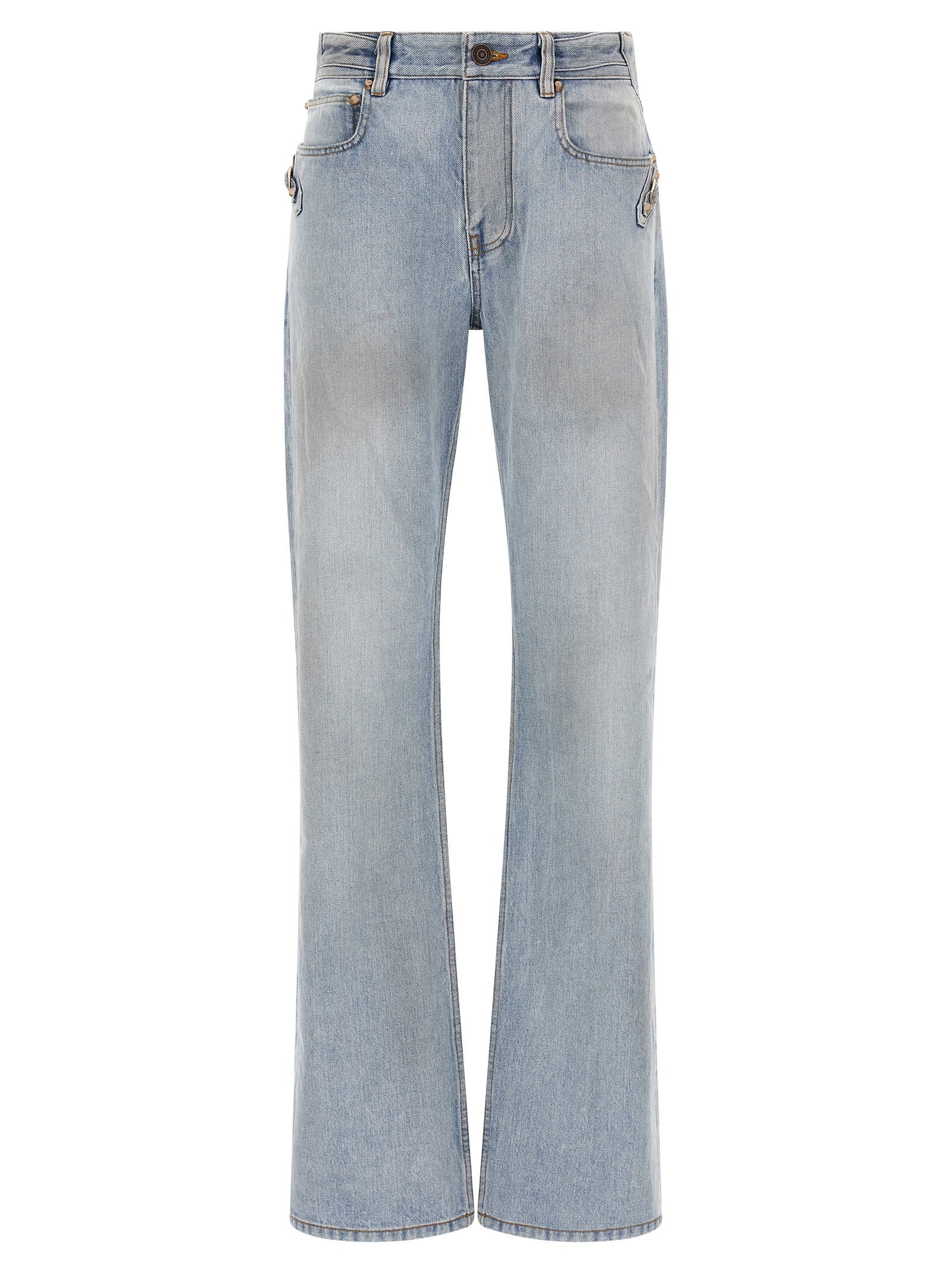 Balenciaga Blue Cotton Straight-Leg Jeans
