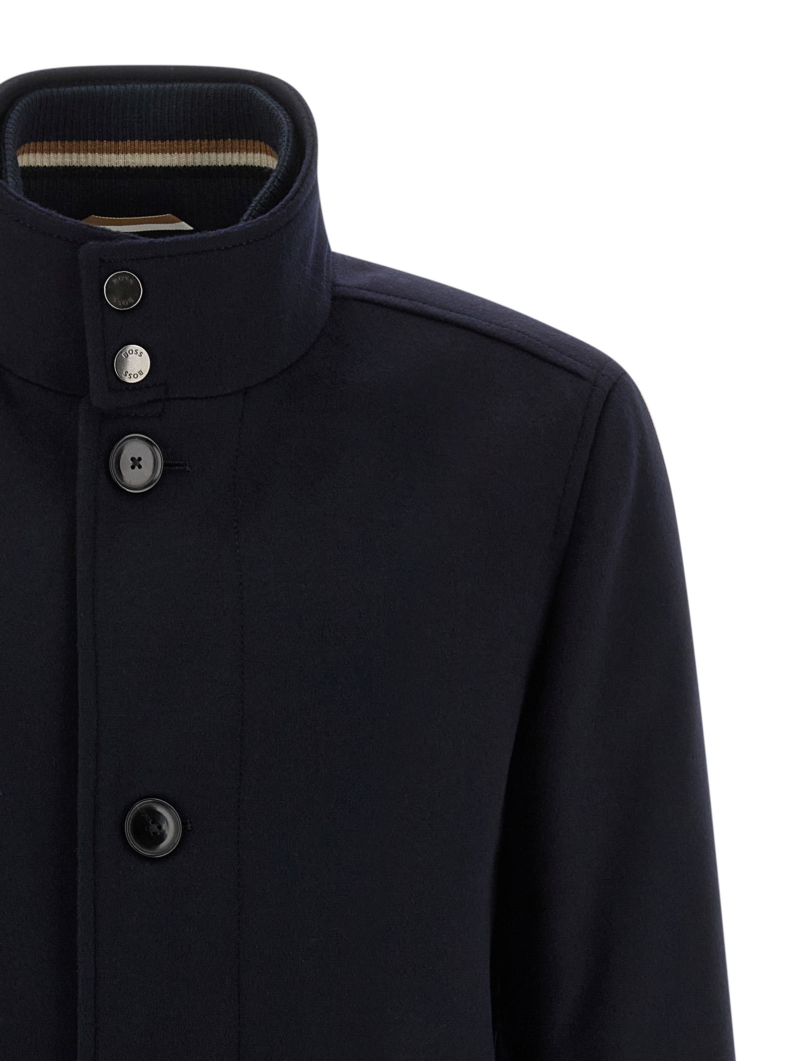 Hugo Boss Blue Wool Coat