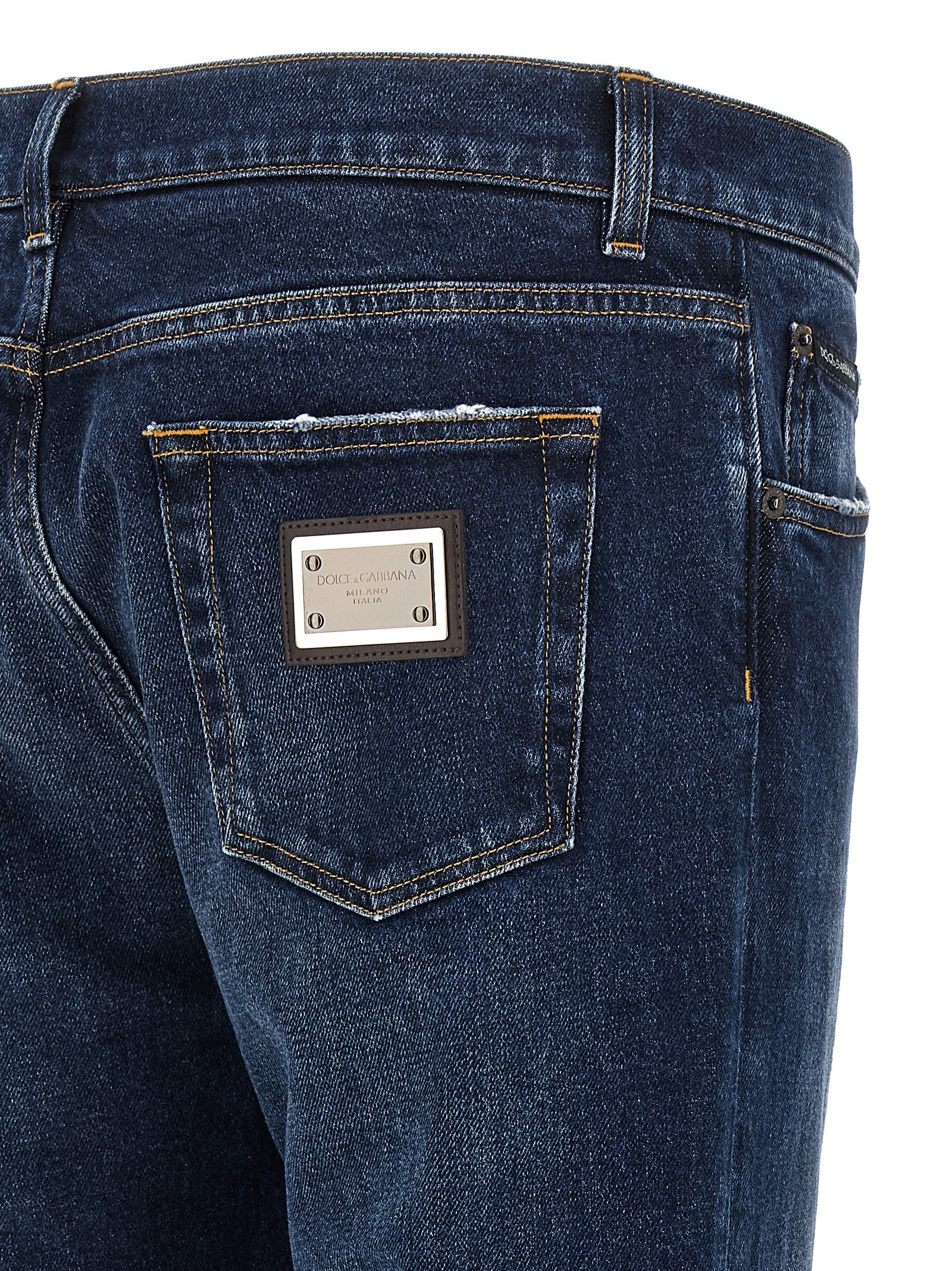 Dolce & Gabbana Blue Cotton Straight-Leg Jeans