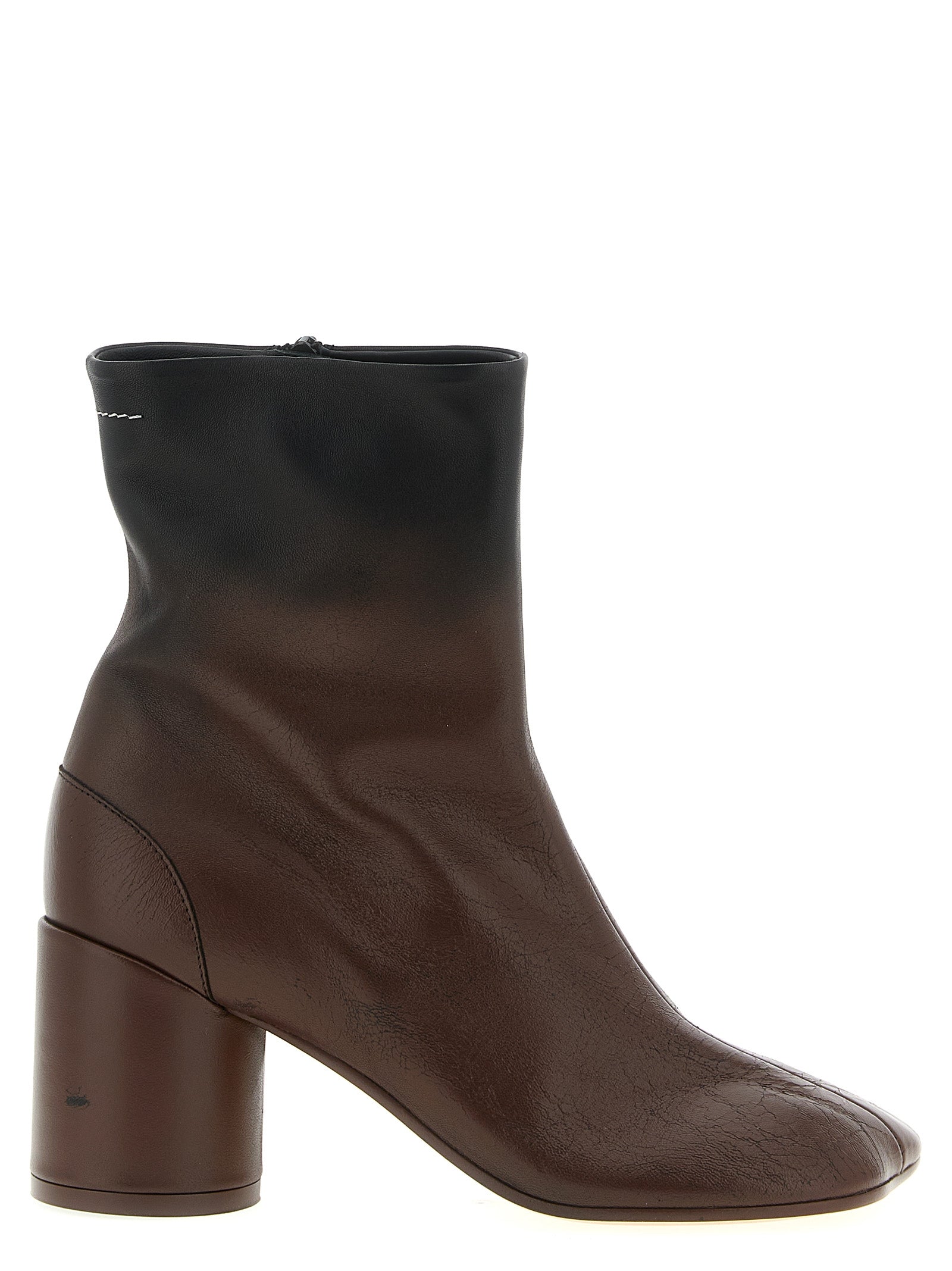 MM6 Maison Margiela Brown Lambskin Ankle Boots
