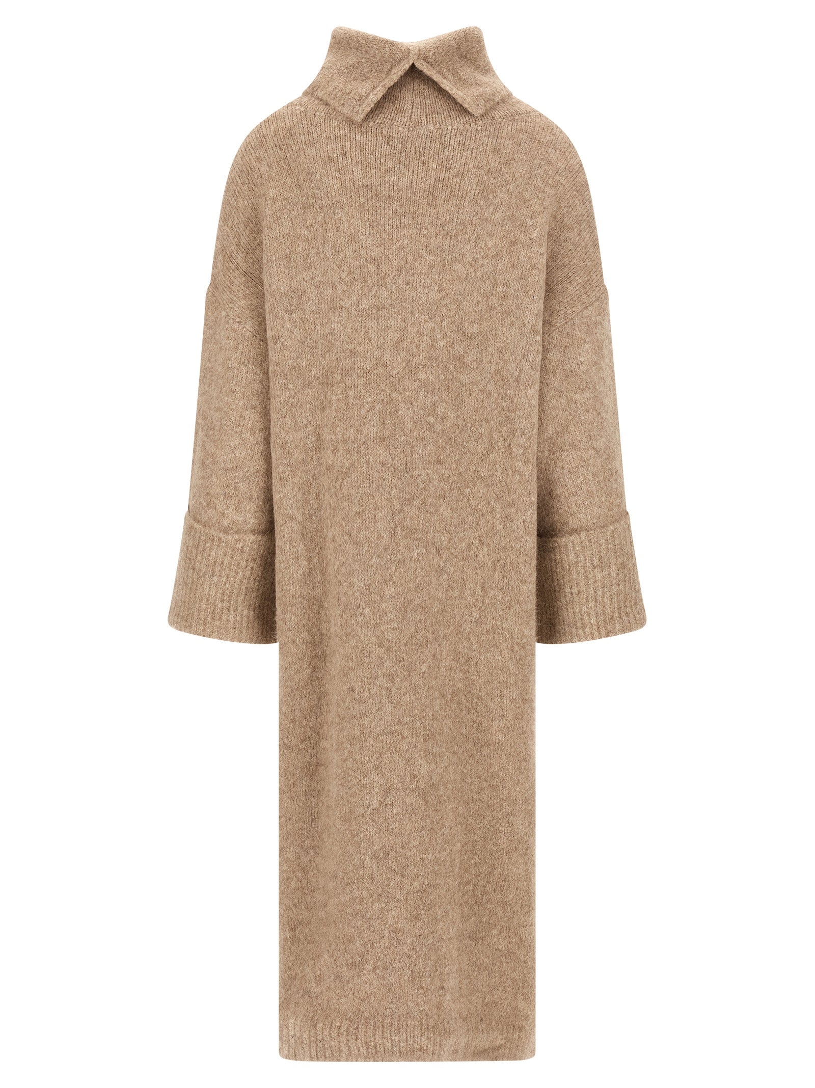 Entire Studios Beige Alpaca Leather Midi Dress