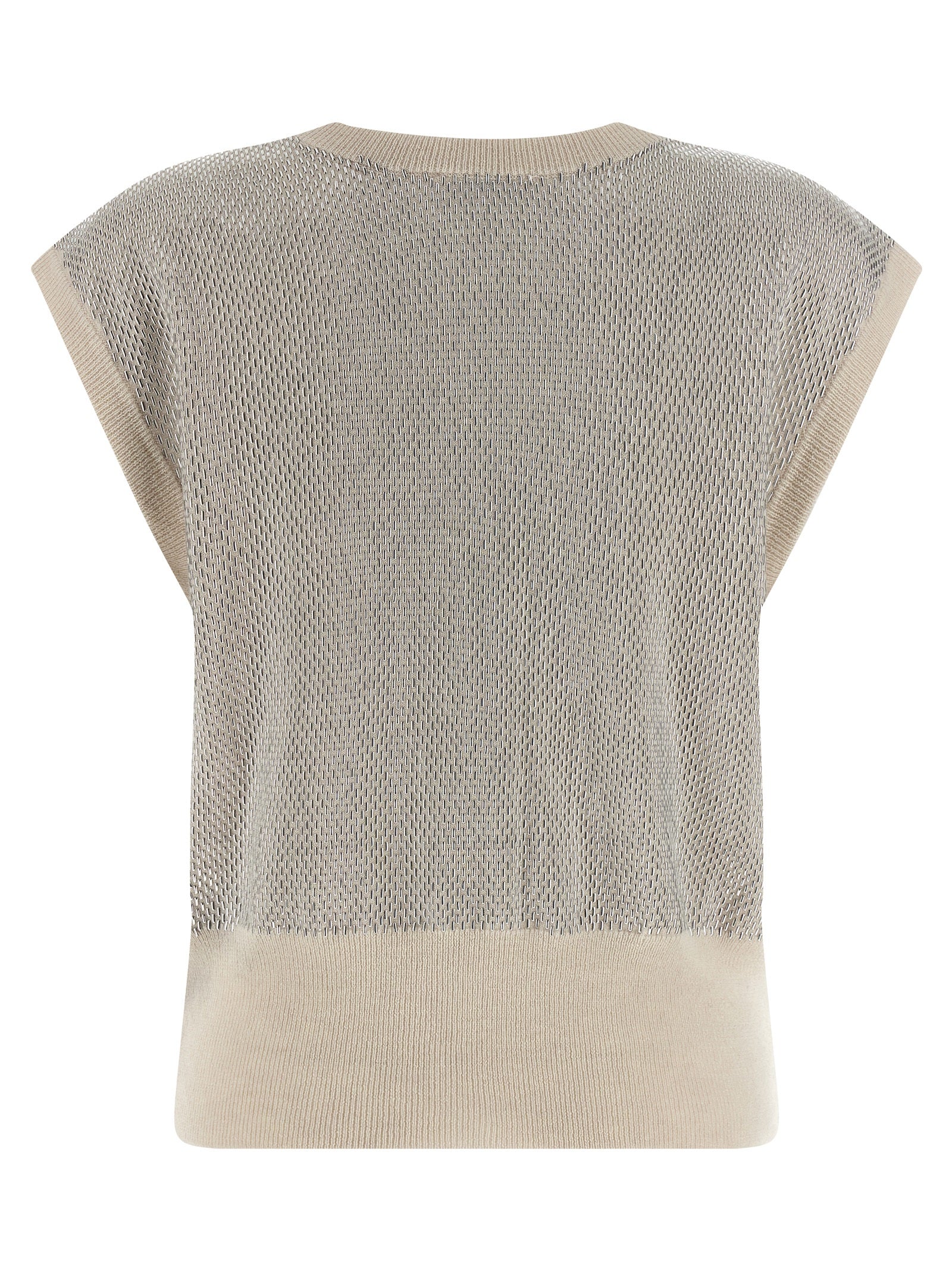 Haikure Beige Virgin Wool Sleeveless Jacket