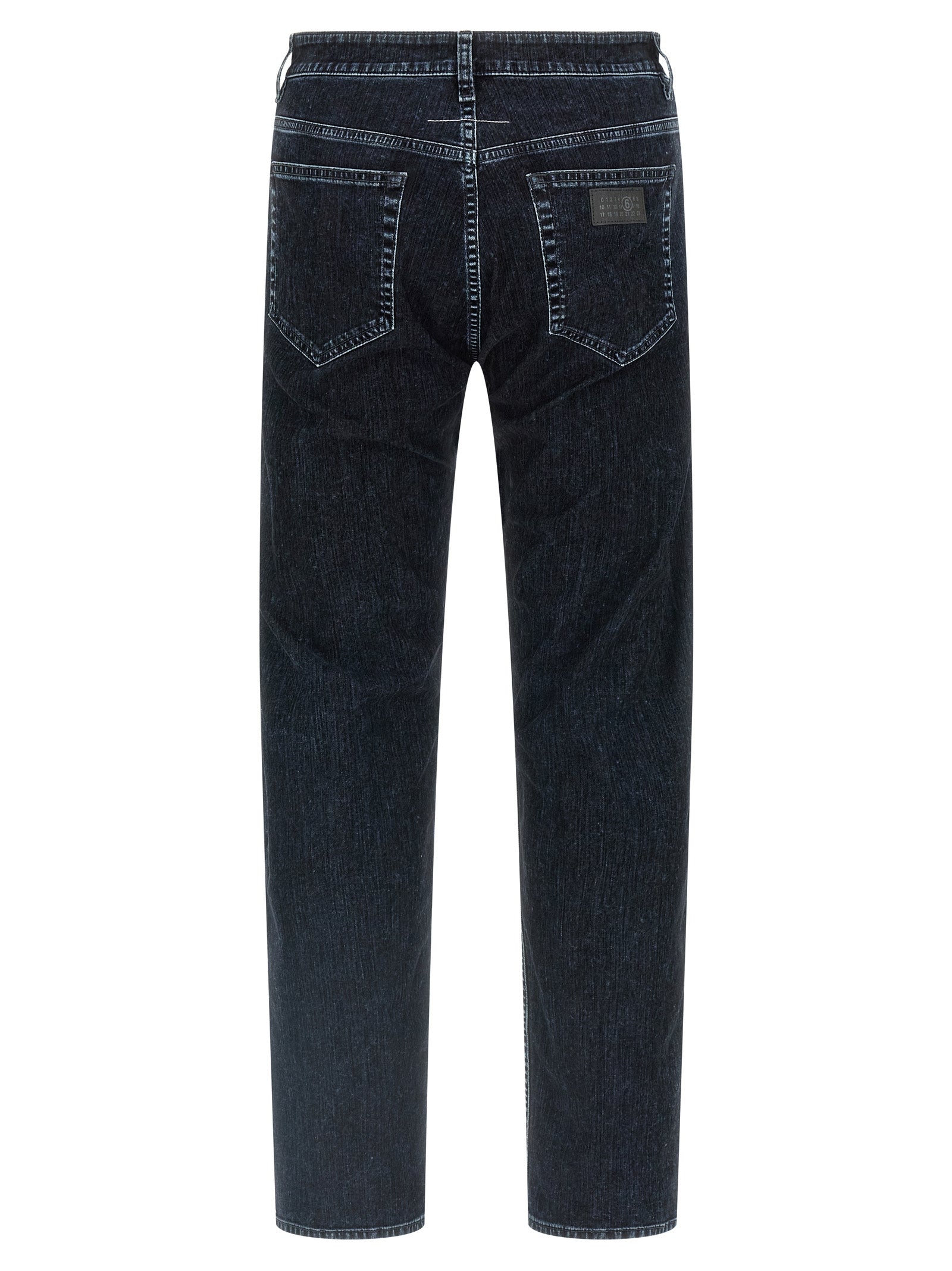 MM6 Maison Margiela Black Cotton Straight-Leg Jeans