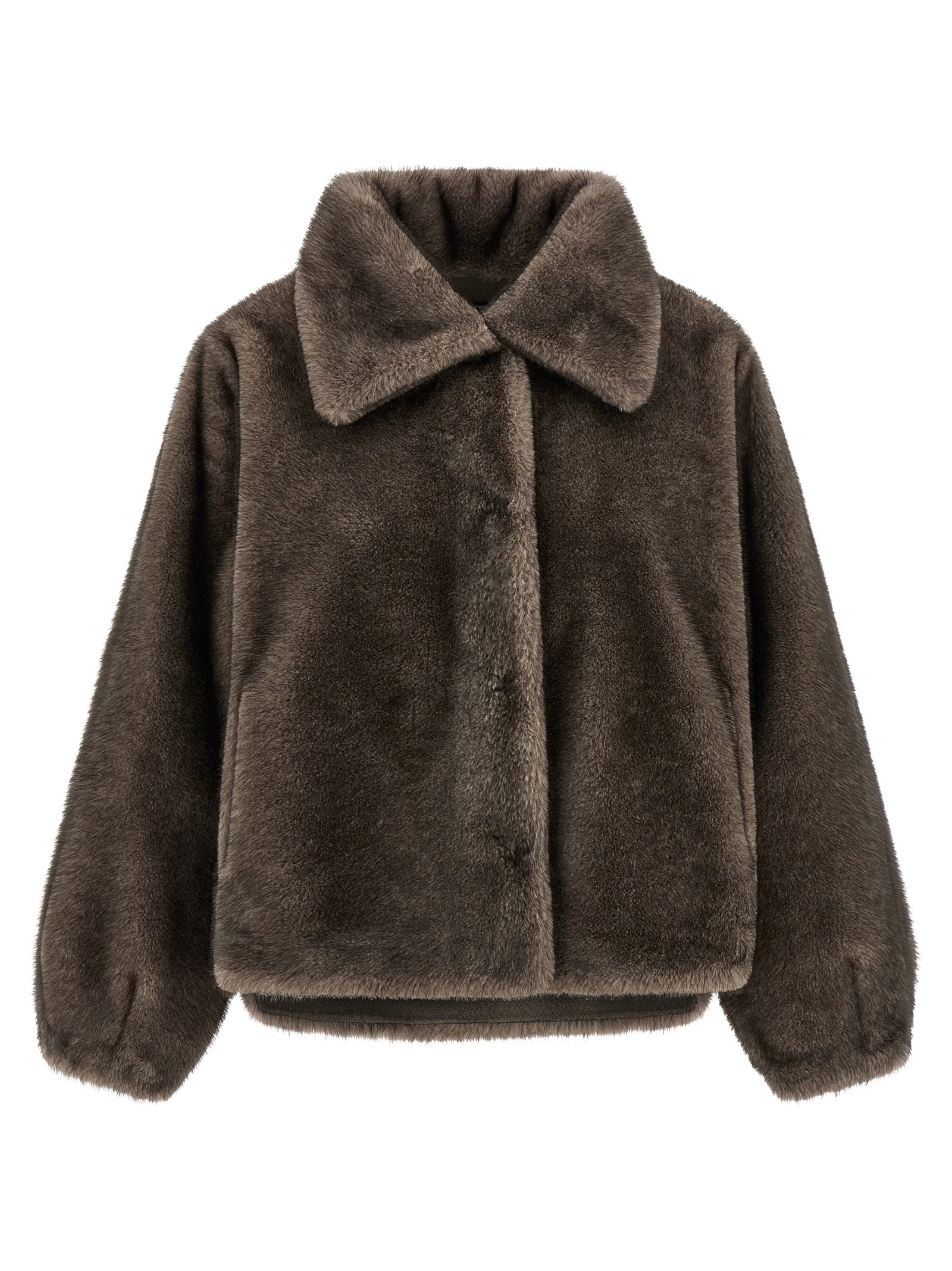 LOU ANDREA Brown Polyamide Full-Length Jacket