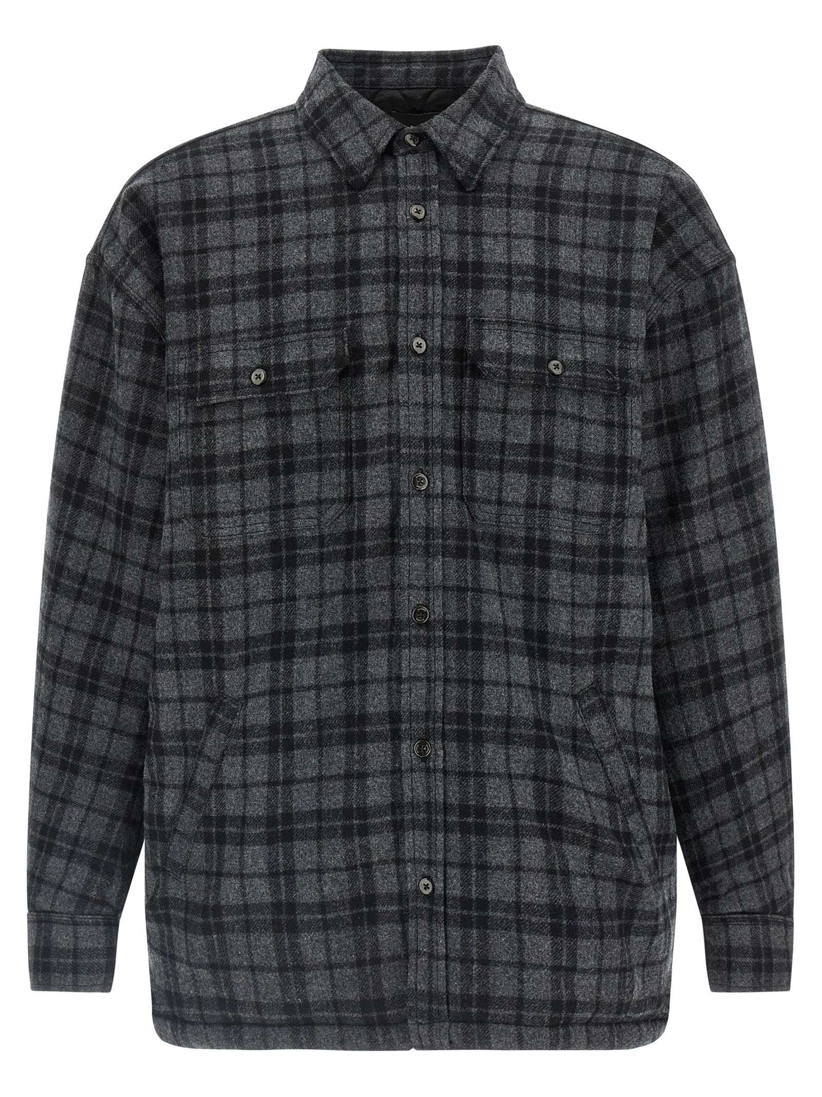 WILLY CHAVARRIA Gray Wool Full-Length Jacket