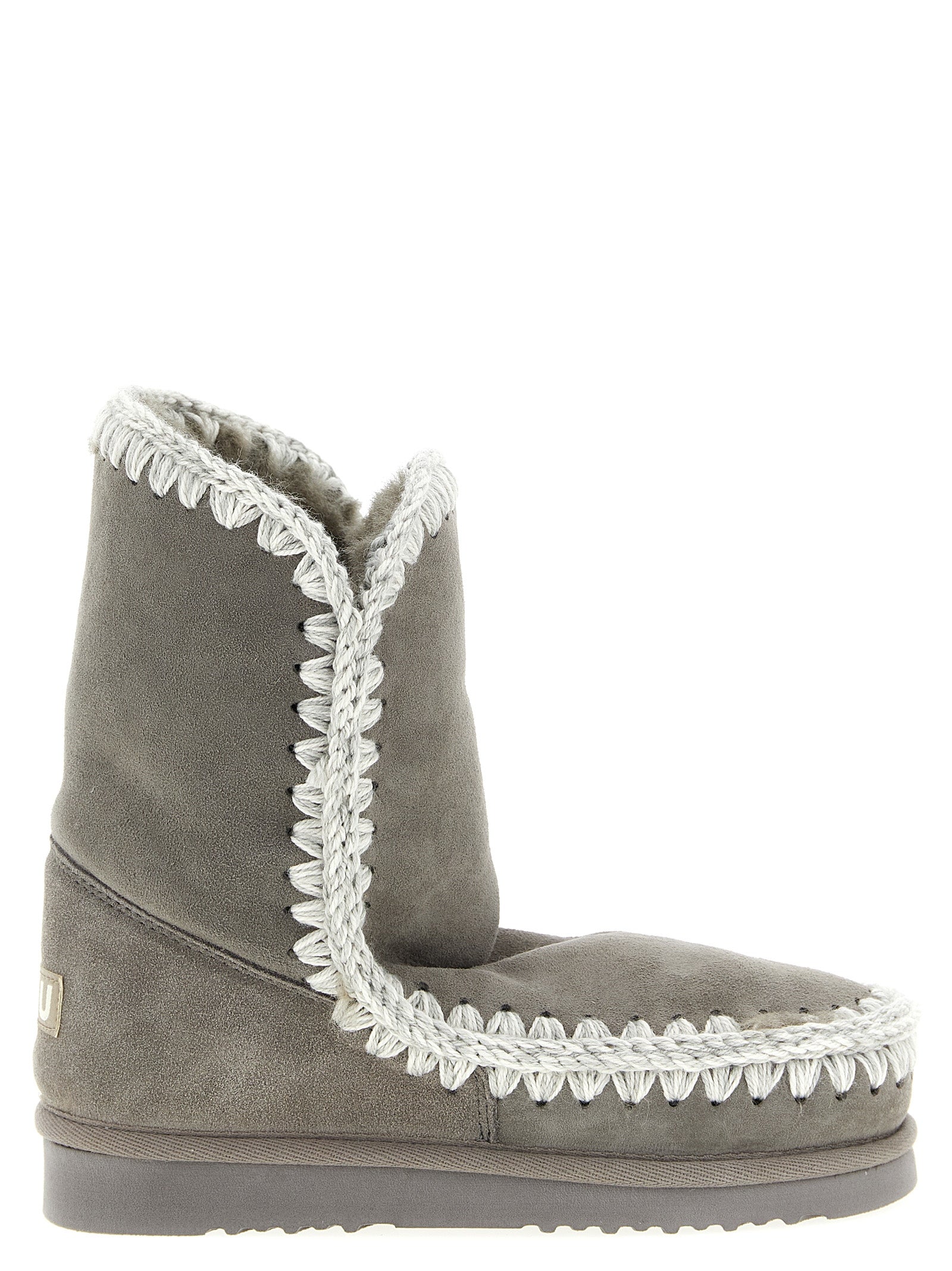 Mou Gray Lambskin Ankle Boots