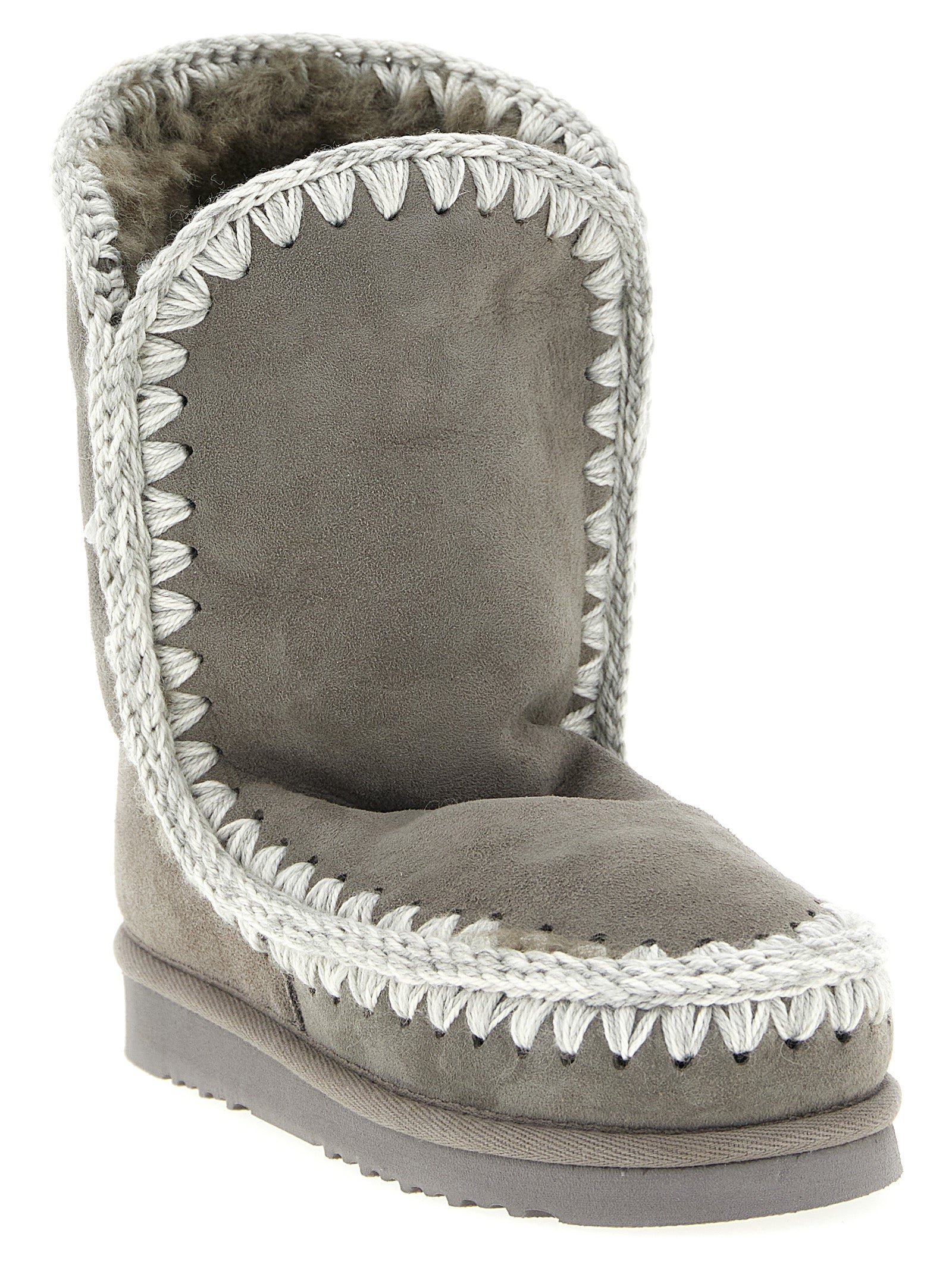 Mou Gray Lambskin Ankle Boots