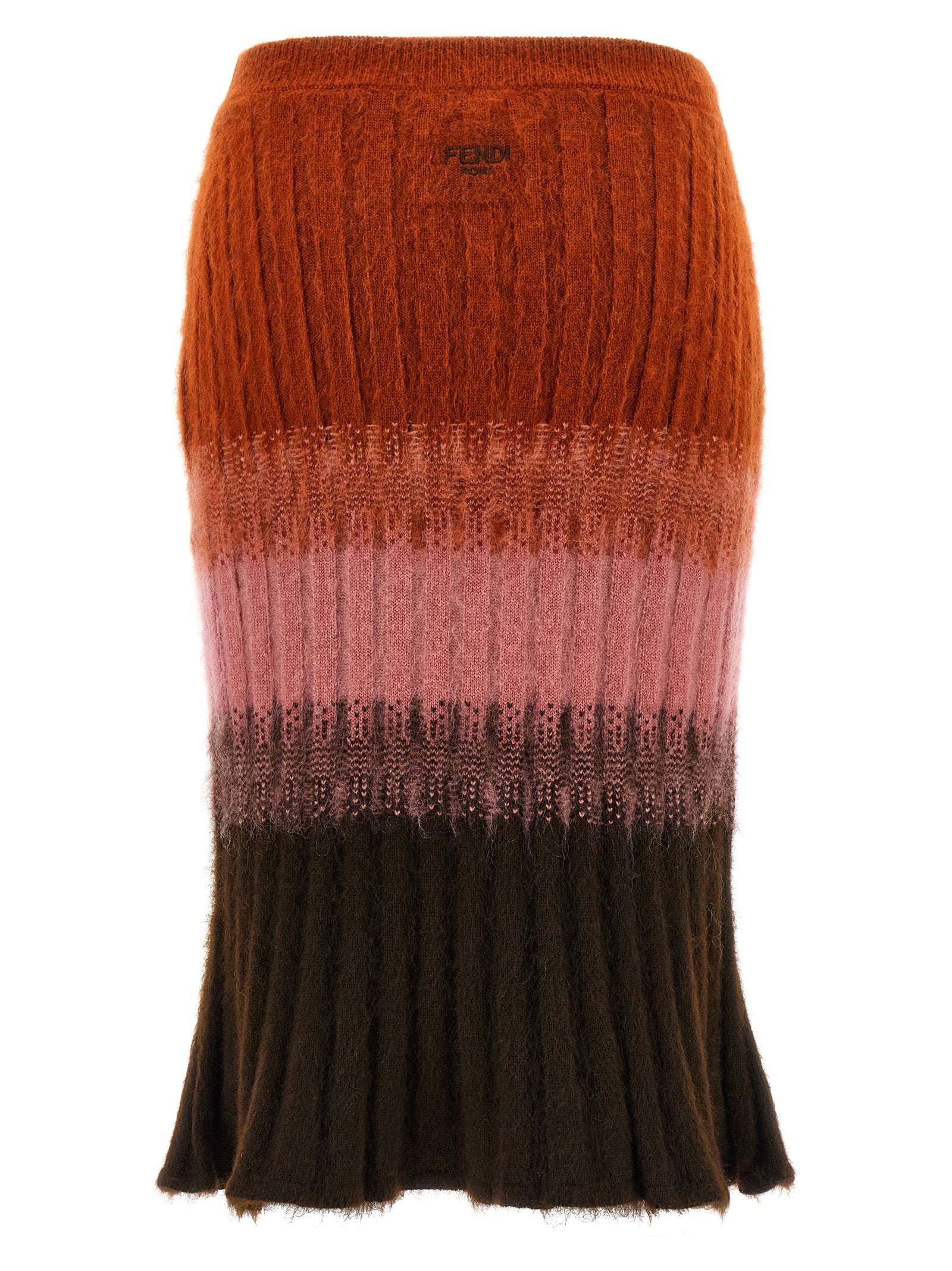 Fendi Multicolor Wool Midi Skirt