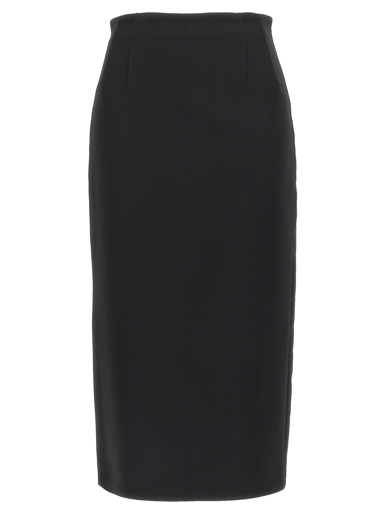 Max Mara Black Viscose Midi Skirt