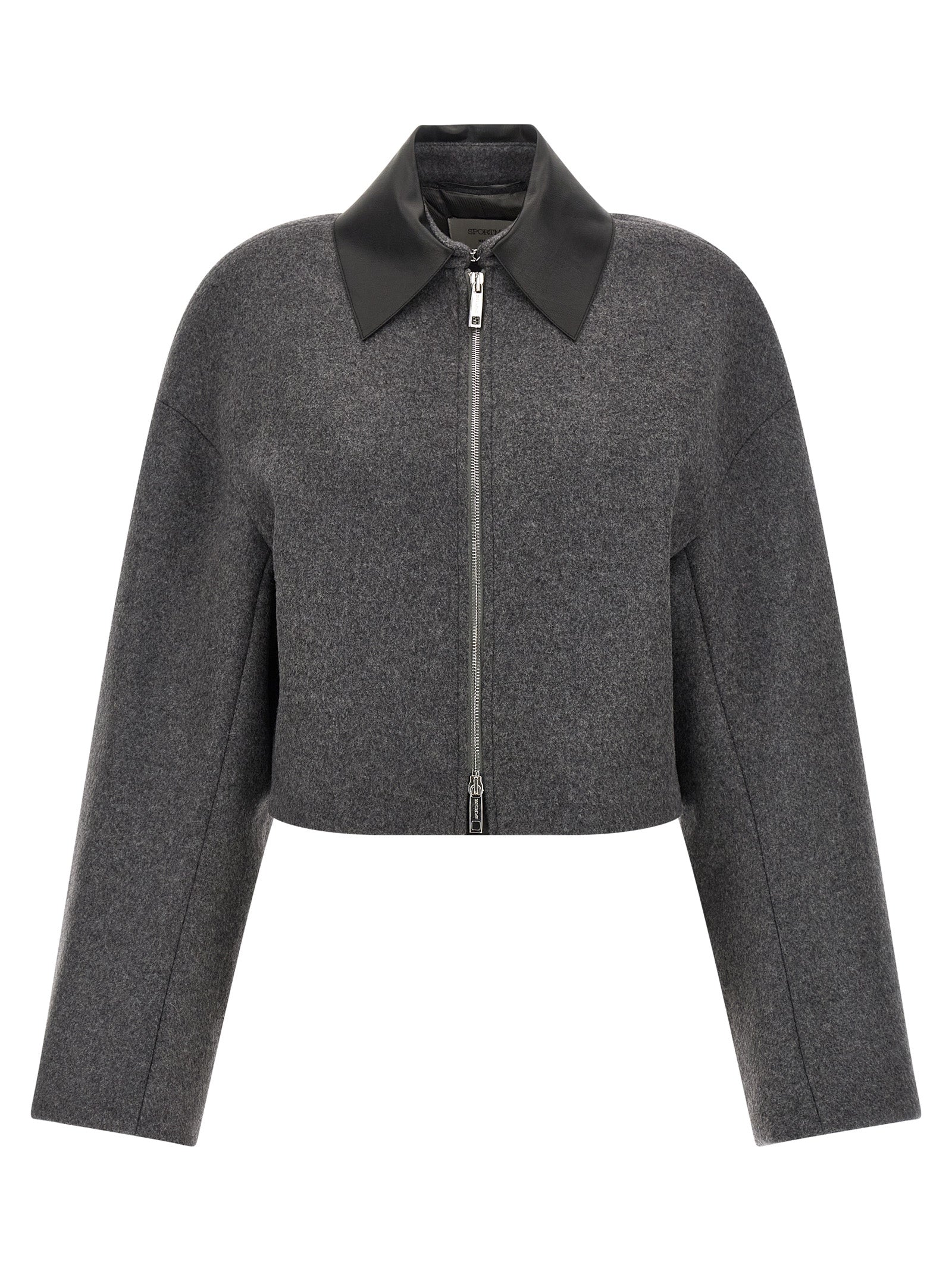 Sportmax Gray Virgin Wool Full-Length Jacket