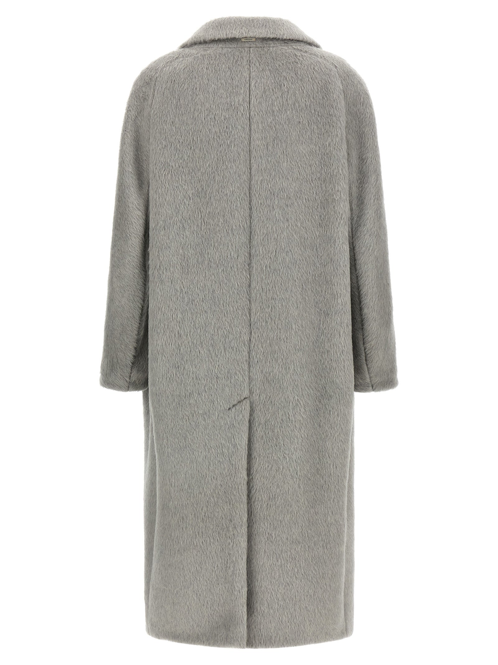 'S Max Mara Gray Alpaca Leather Coat