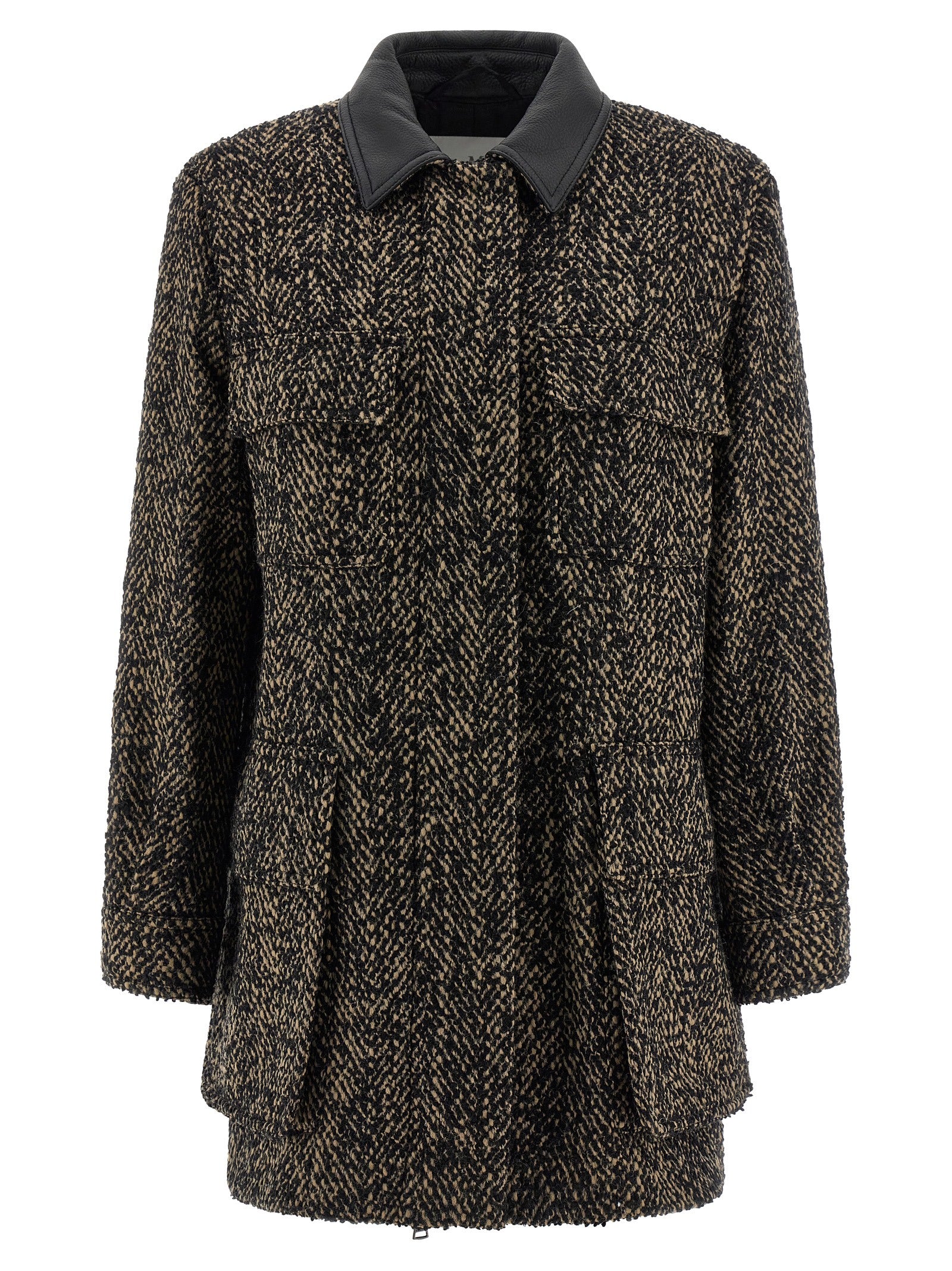 Max Mara Multicolor Virgin Wool Shell Jacket
