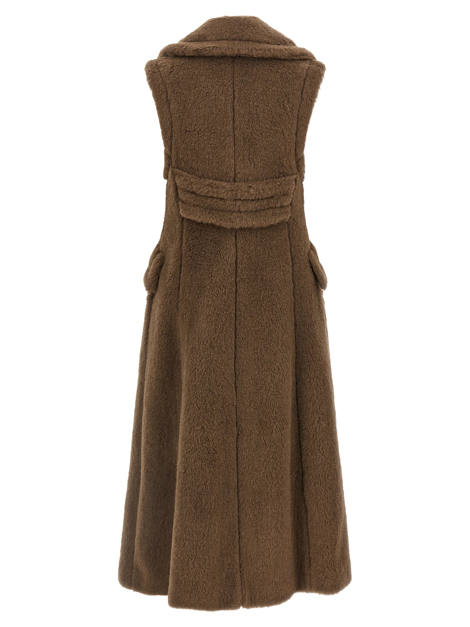 Max Mara Brown Alpaca Leather Coat