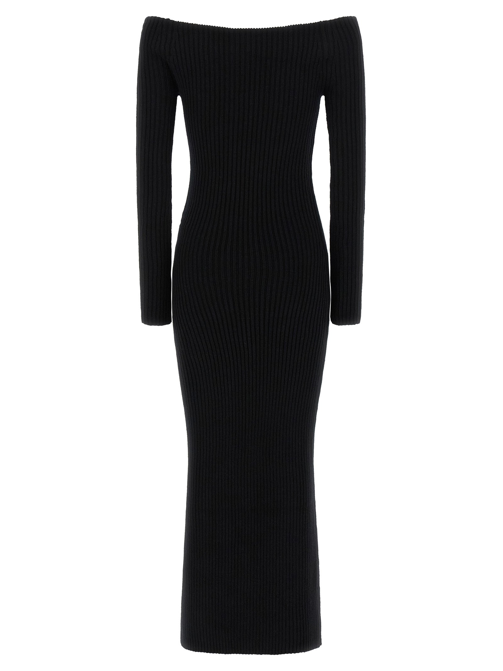 Max Mara Black Wool Long Dress