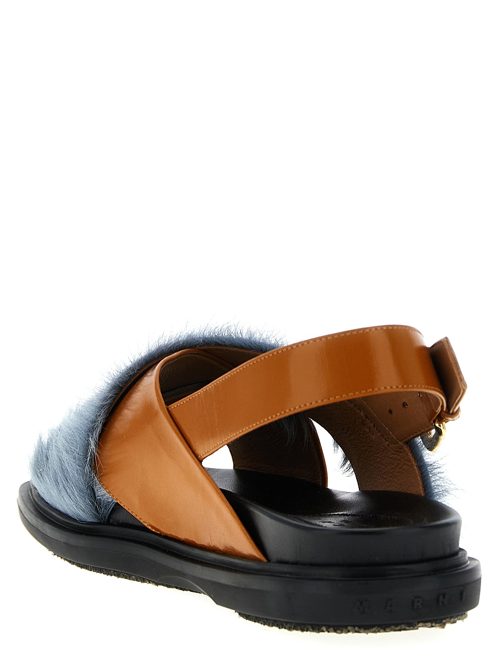 Marni Multicolor Lamb Leather Flat Sandals