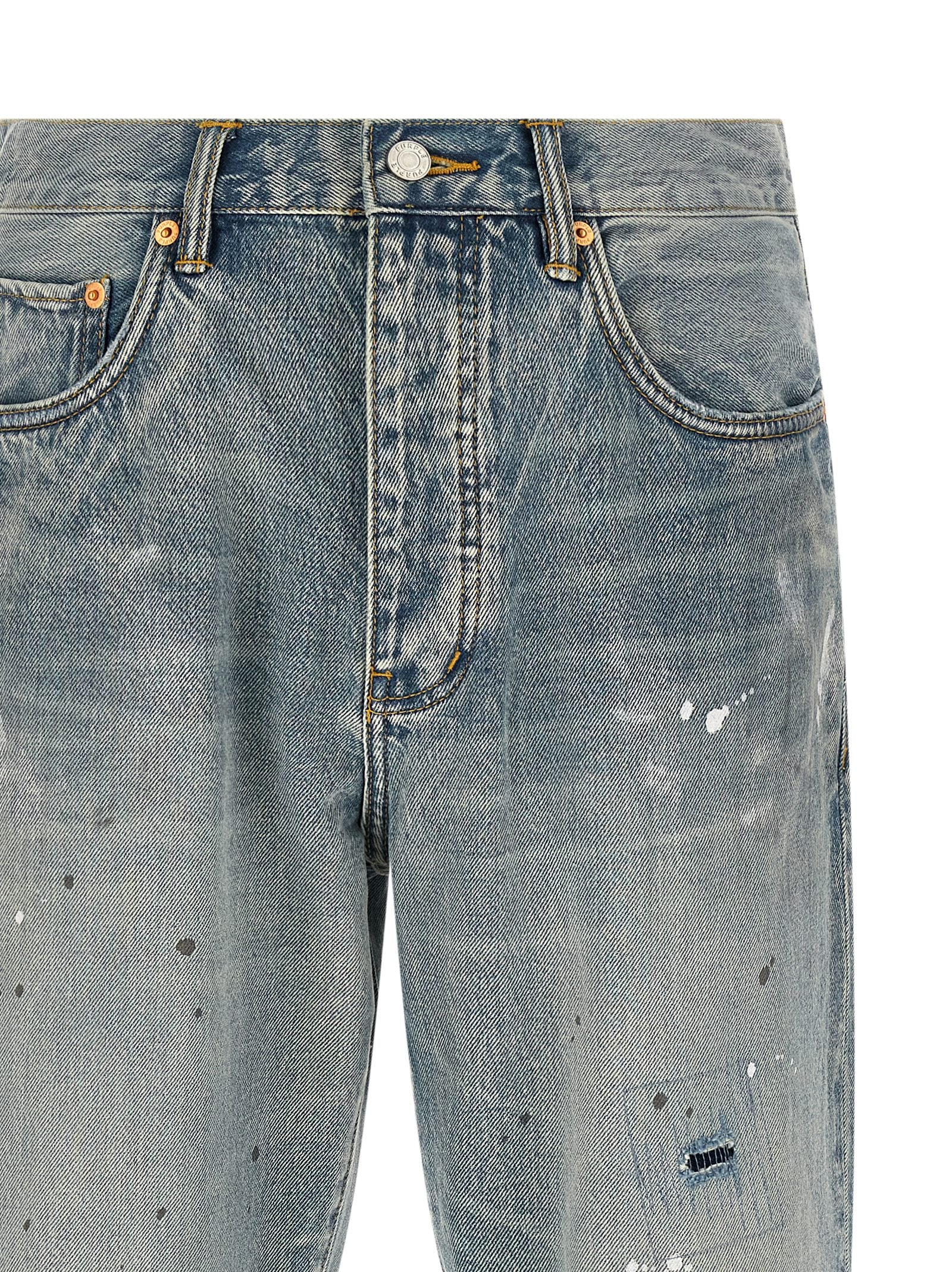 PURPLE Blue Cotton Straight-Leg Jeans