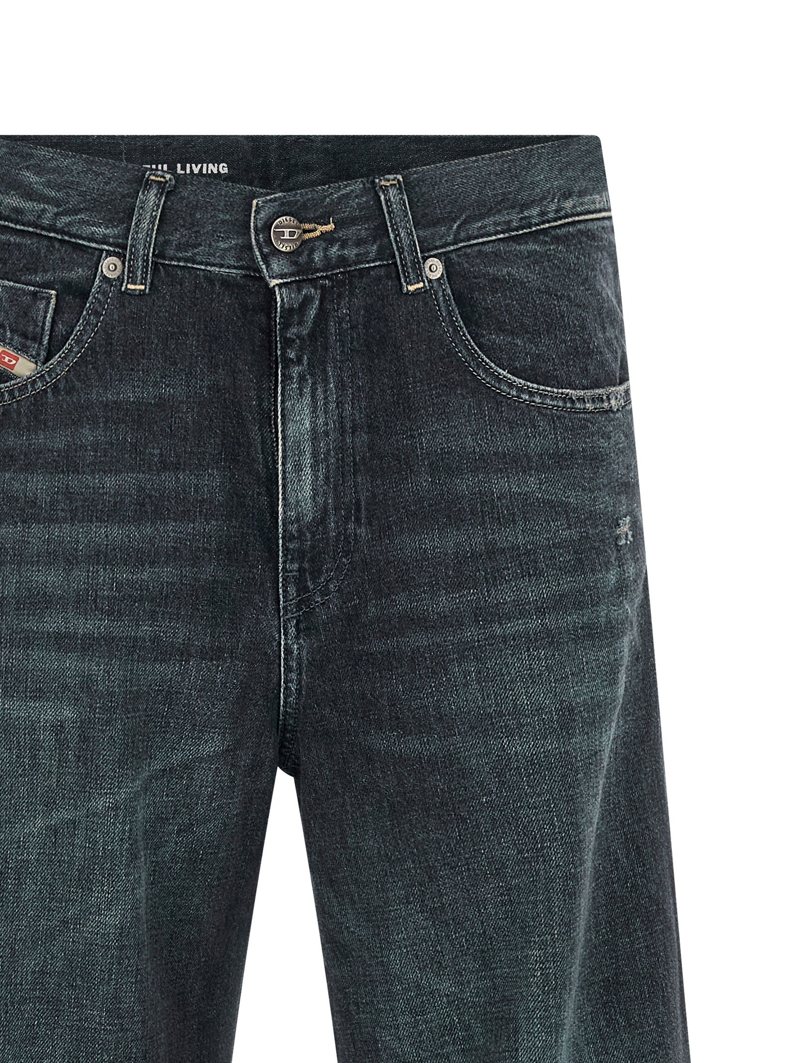 Diesel Blue Cotton Flared Jeans