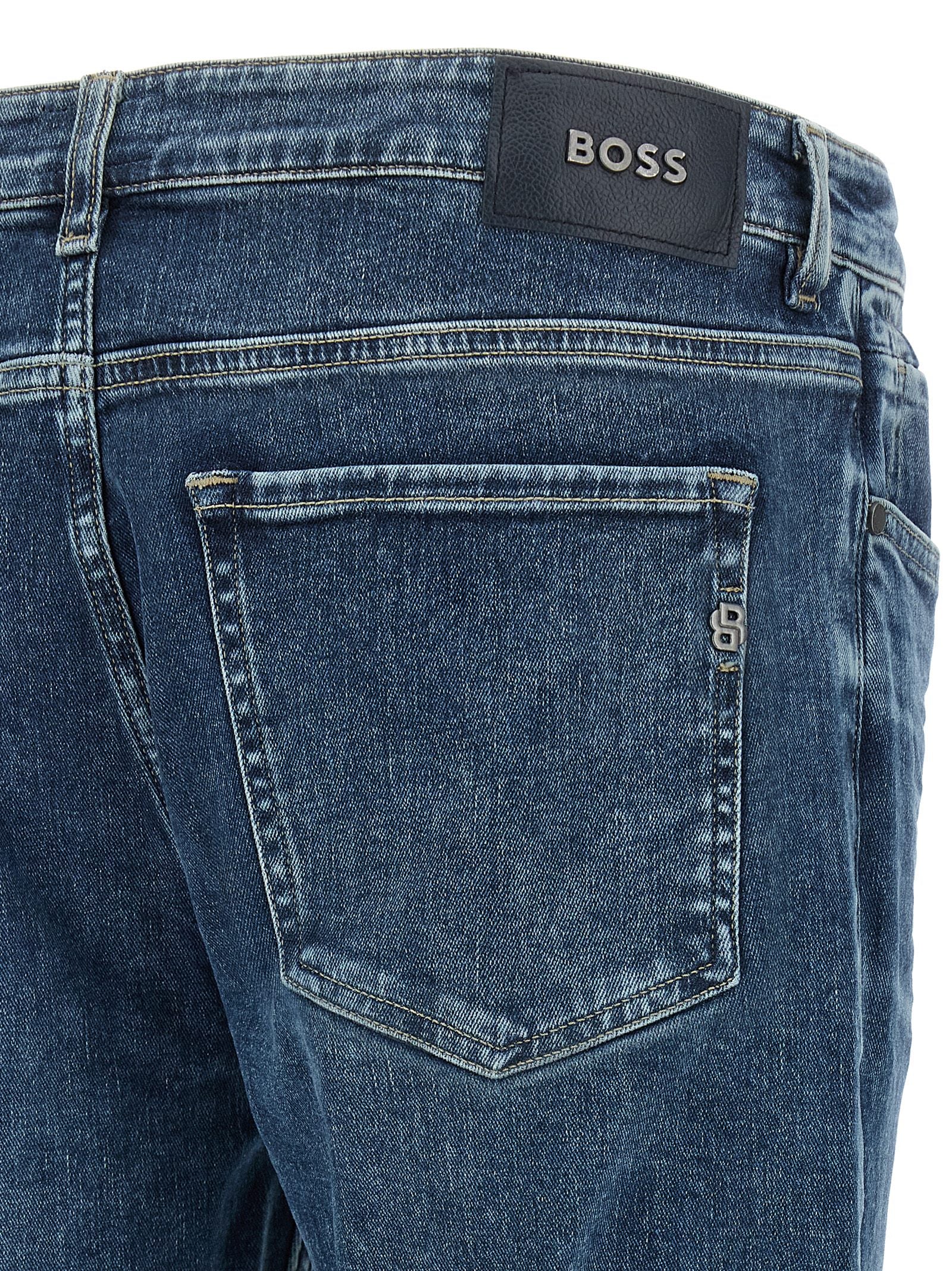 Hugo Boss Blue Cotton Skinny Jeans