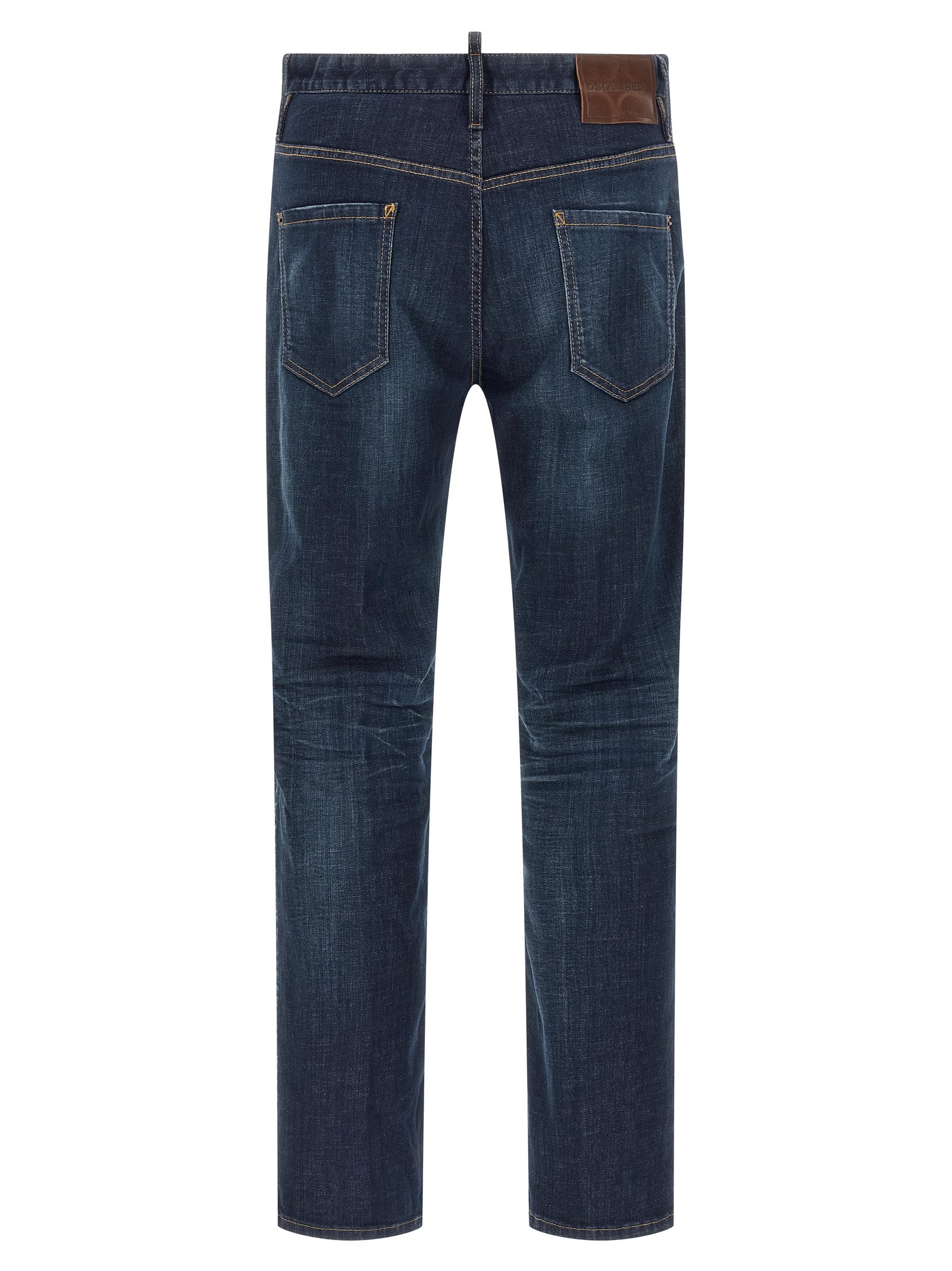Dsquared² Blue Cotton Straight-Leg Jeans