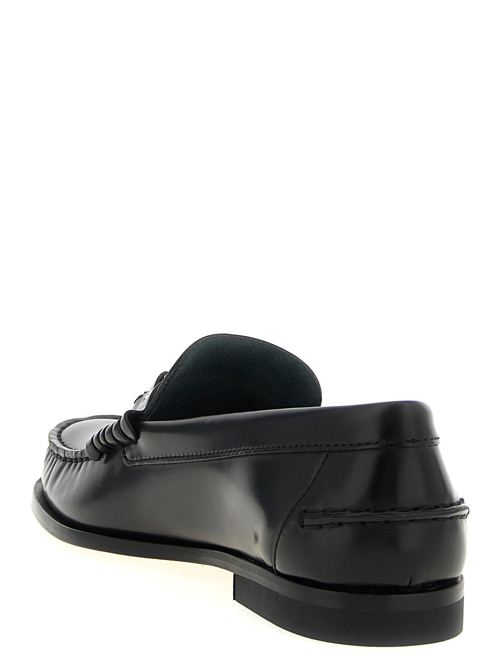 Tod's Black Calfskin Slip-On Loafers