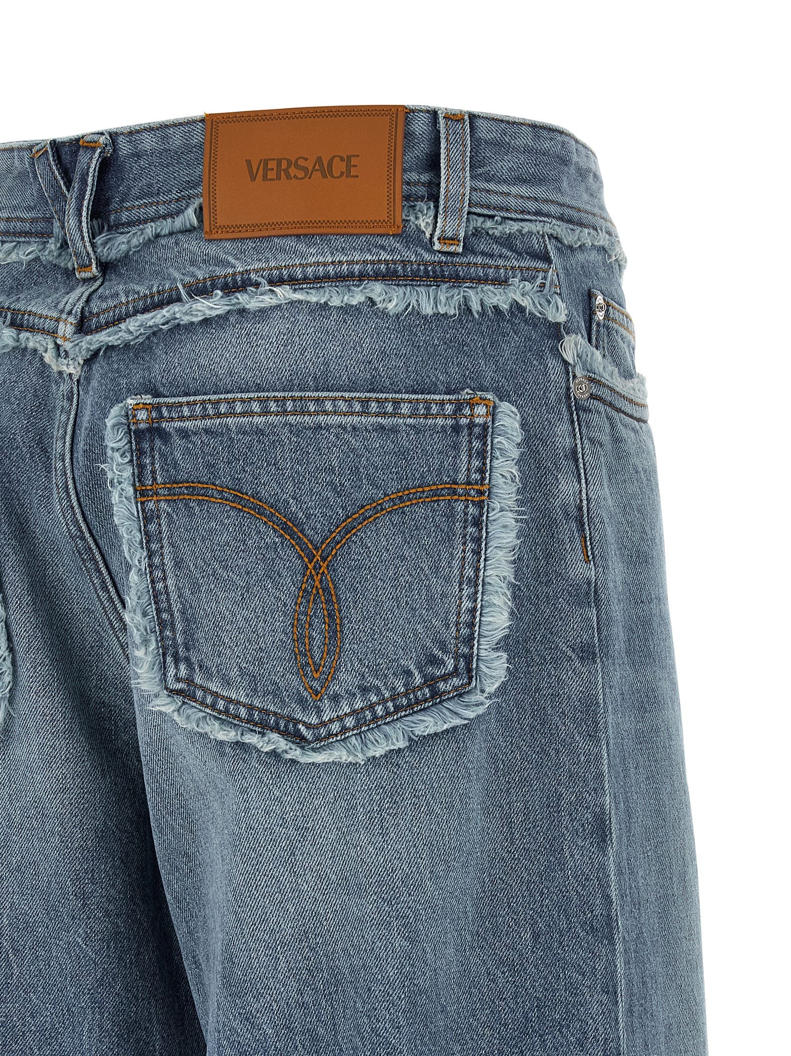 Versace Blue Cotton Boyfriend Jeans