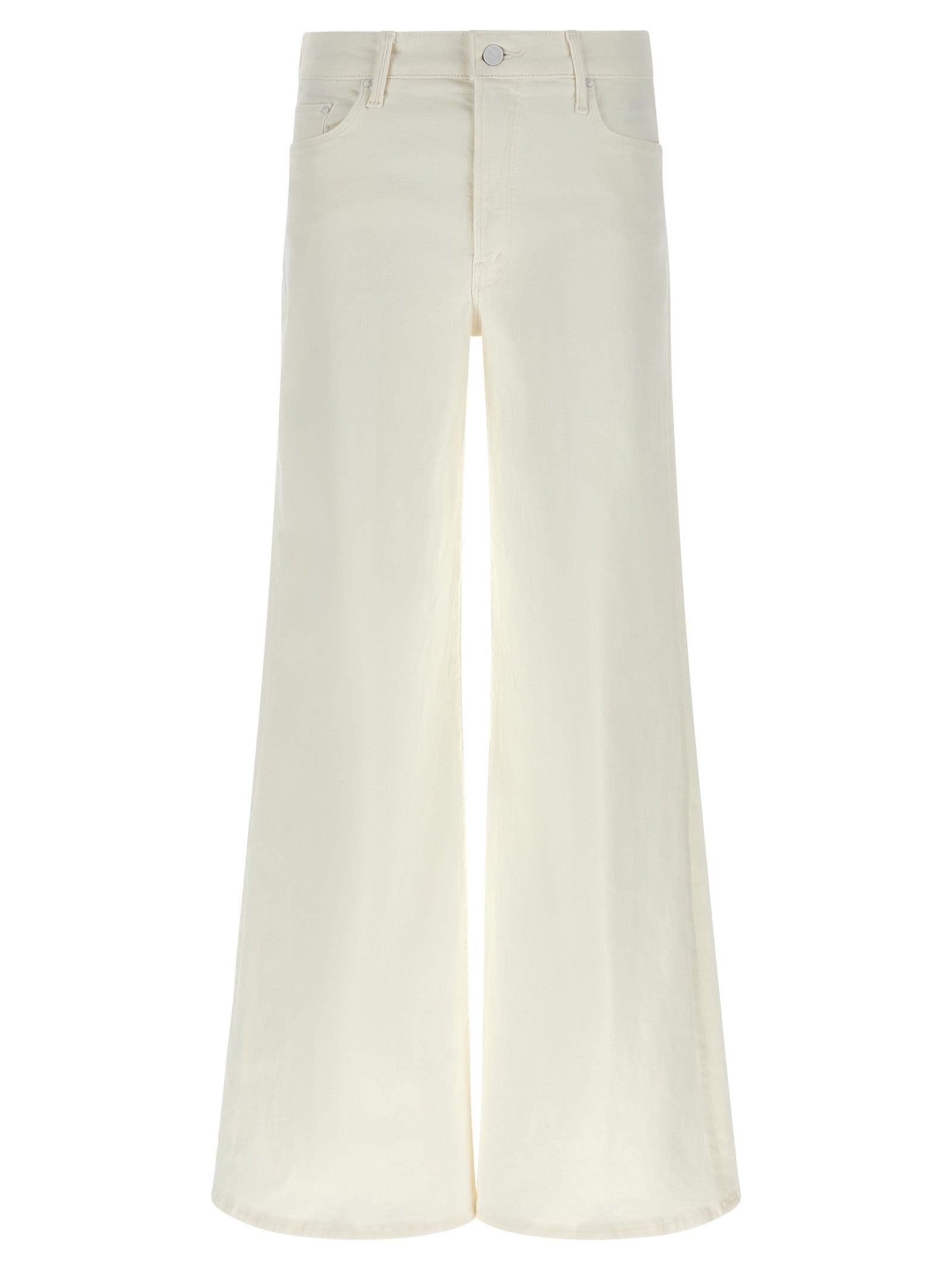 Mother Denim White Cotton Flared Jeans