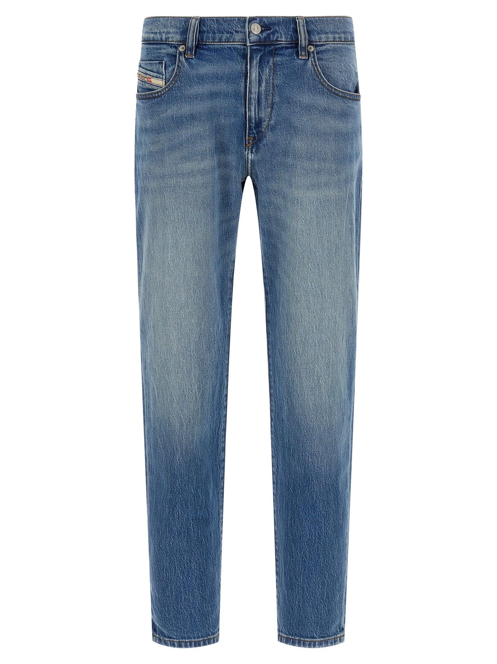 Diesel Blue Cotton Straight-Leg Jeans