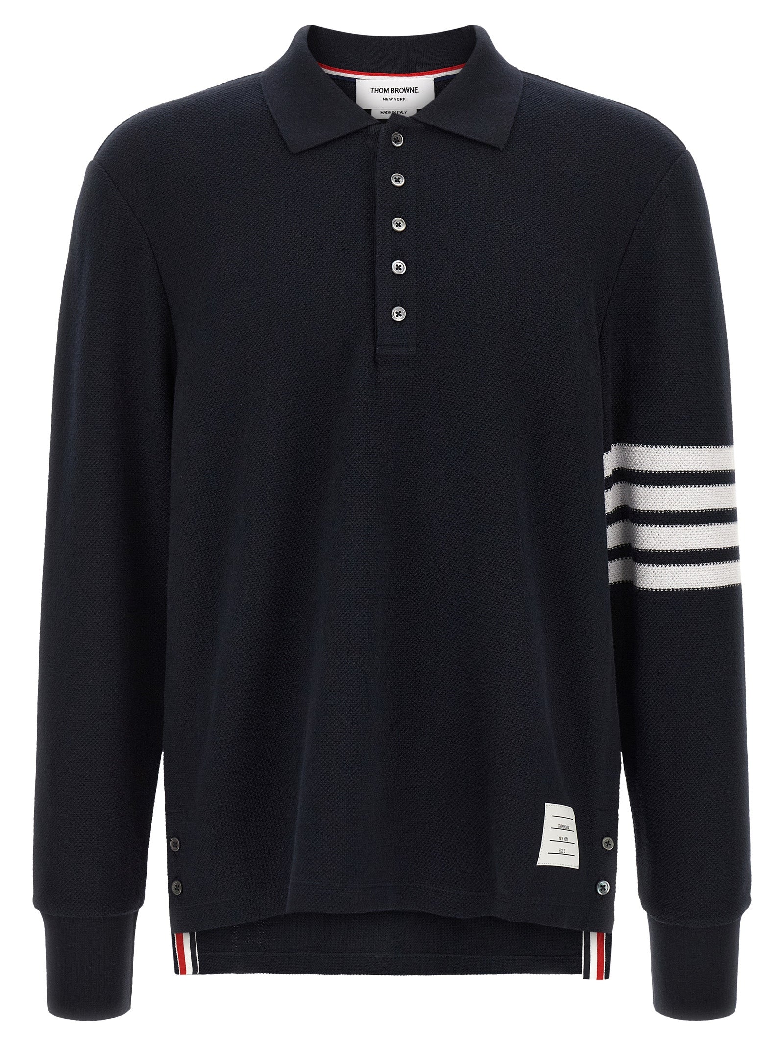 Thom Browne Blue Cotton Polo Shirt