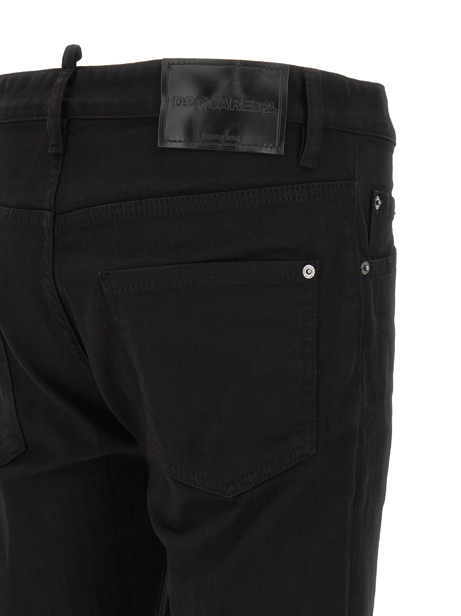 Dsquared² Black Cotton Straight-Leg Jeans