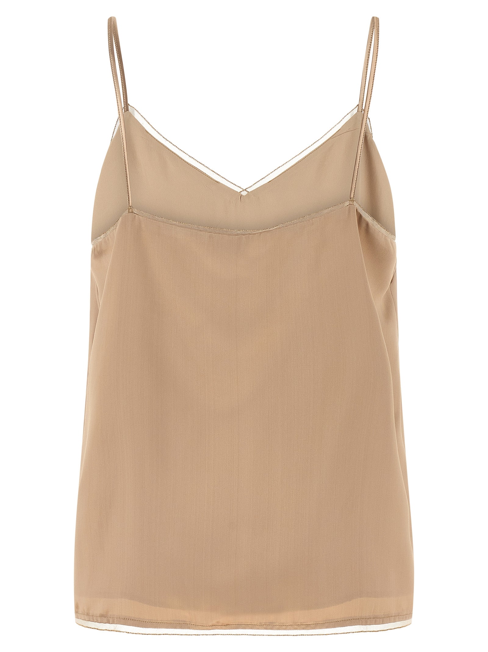 Fabiana Filippi Beige Viscose Tank Tops