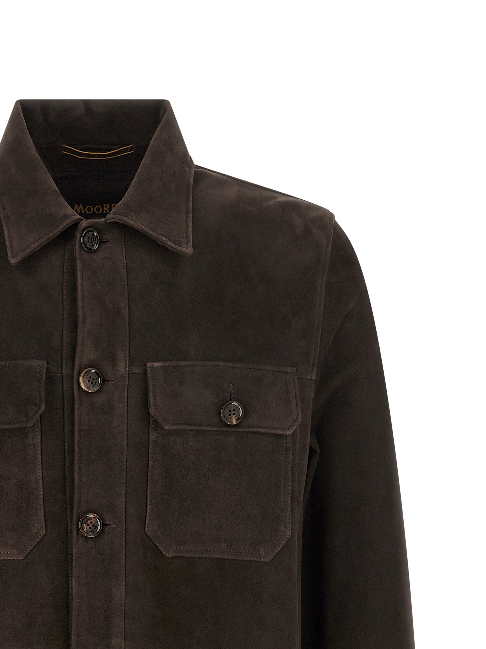 MooRER Brown Lamb Leather Leather Jacket