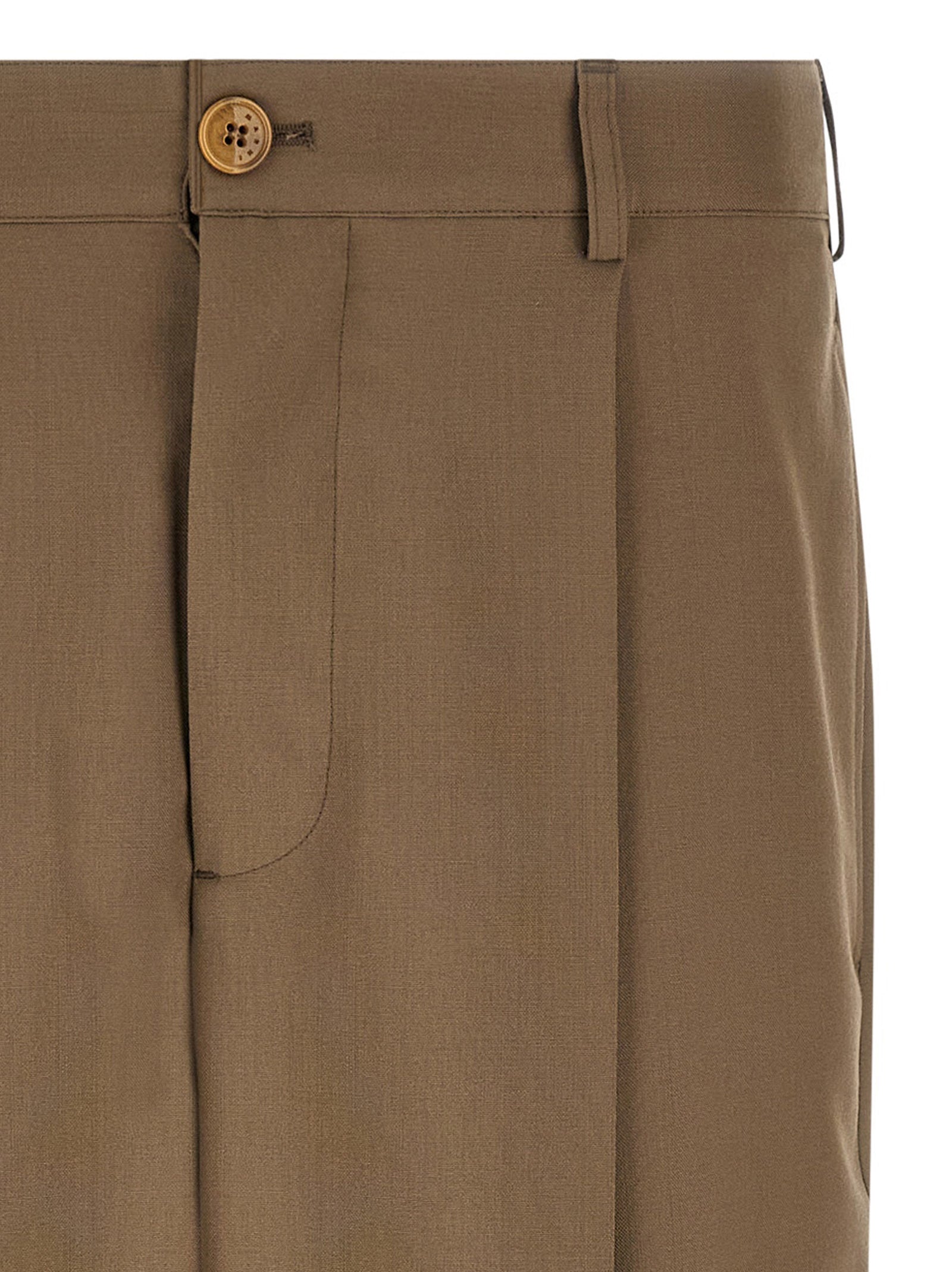 Marni Beige Virgin Wool Casual Pants