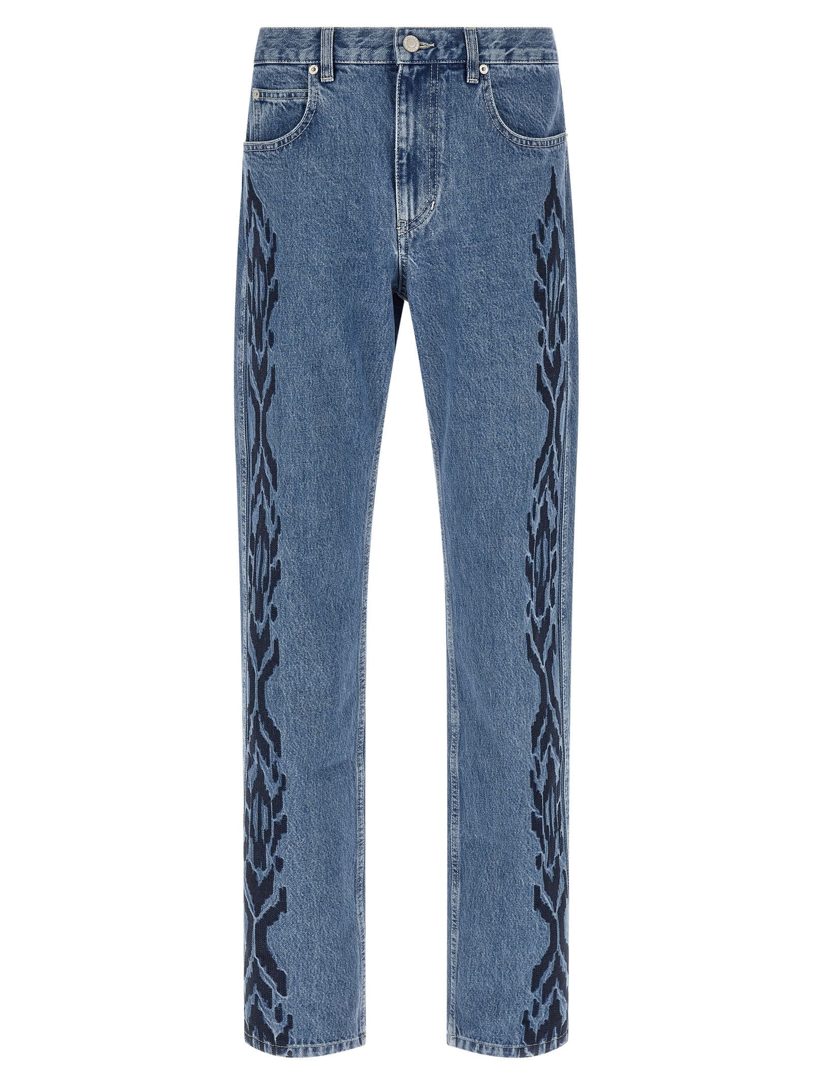 Isabel Marant Blue Cotton Straight-Leg Jeans